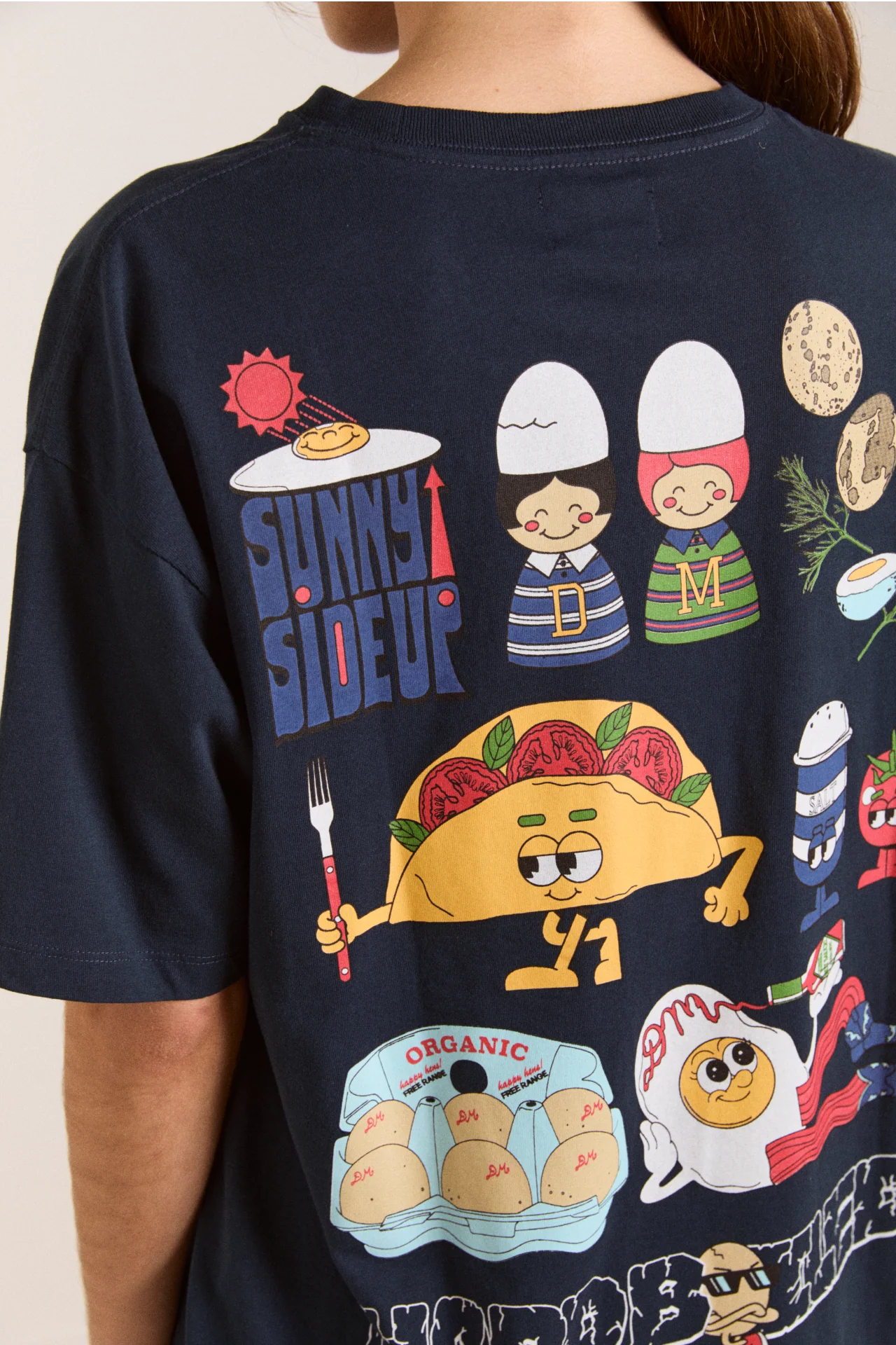All Day Breakfast Tee - Navy - Image 4