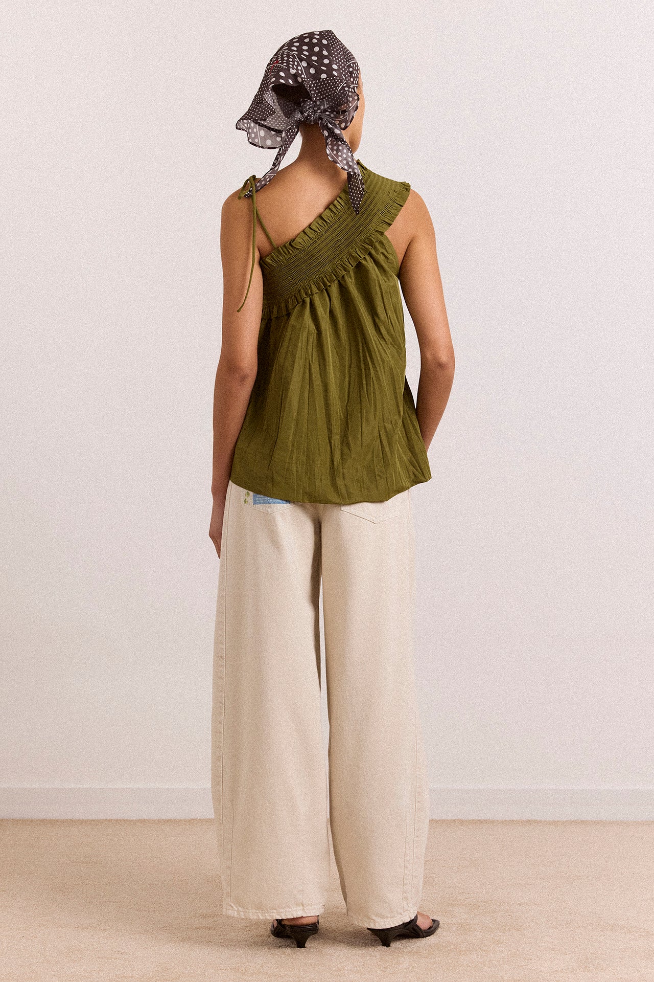 Alma Cami - Olive Taffeta - Image 4