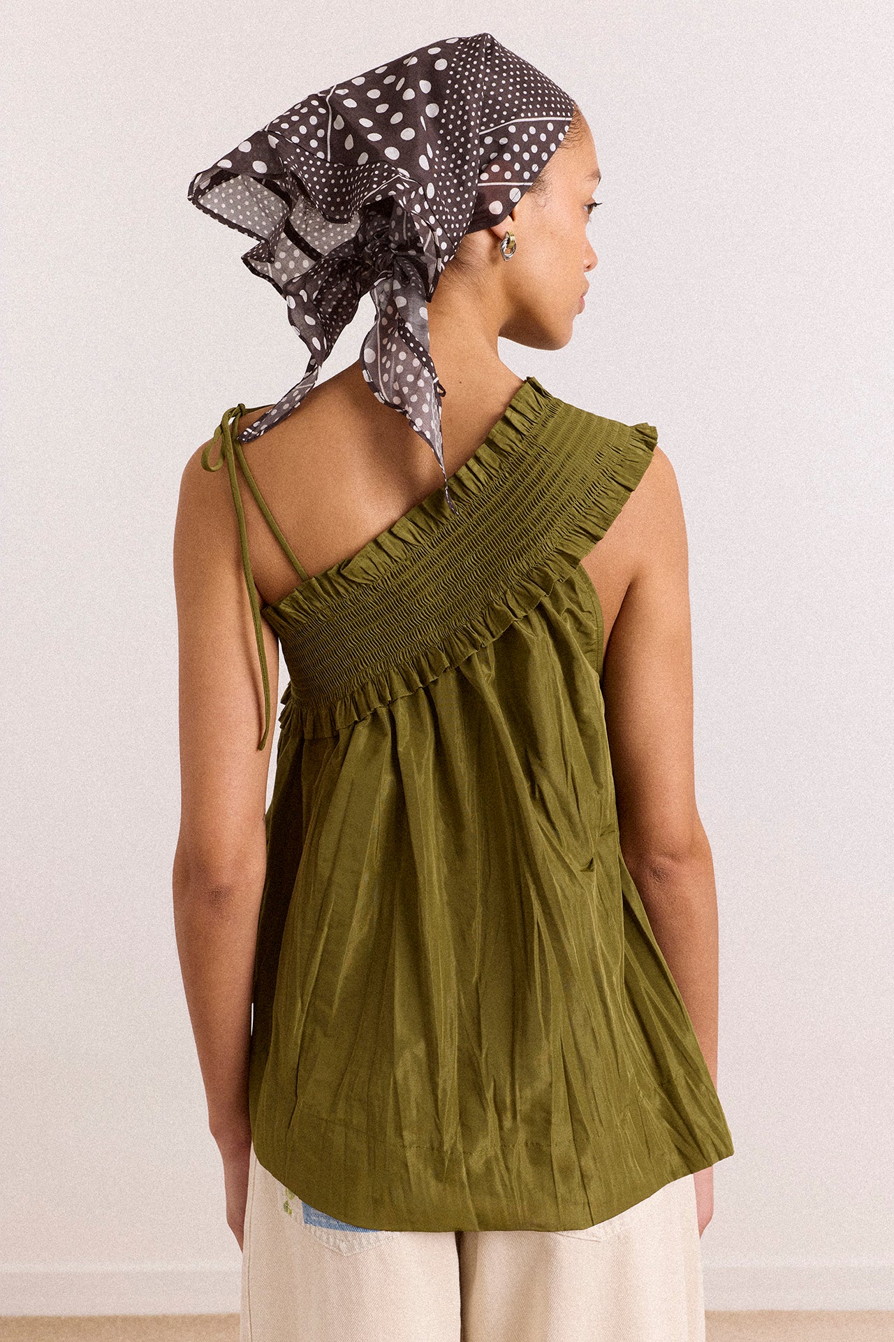 Alma Cami - Olive Taffeta - Image 5