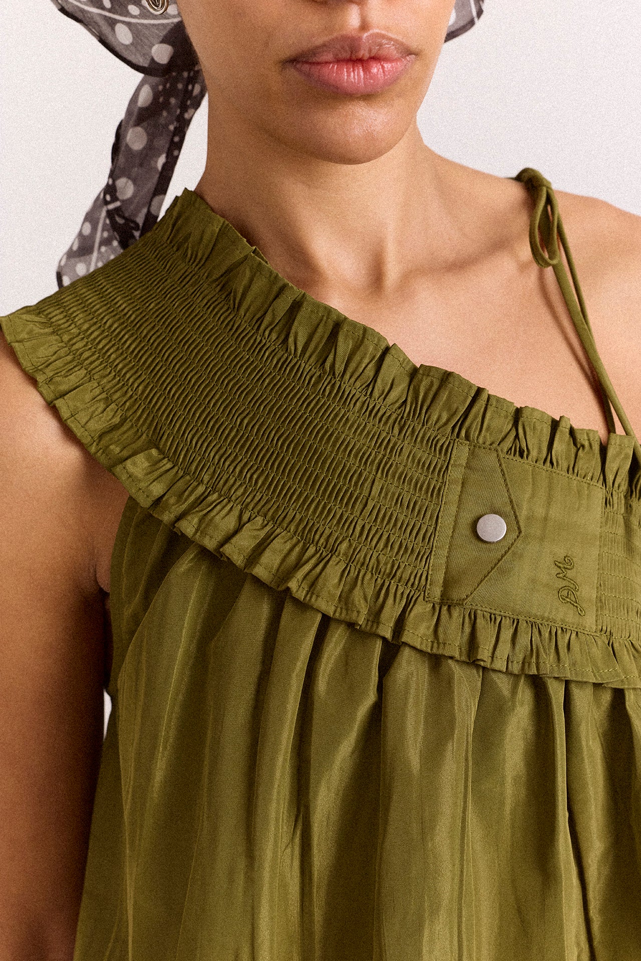 Alma Cami - Olive Taffeta - Image 6