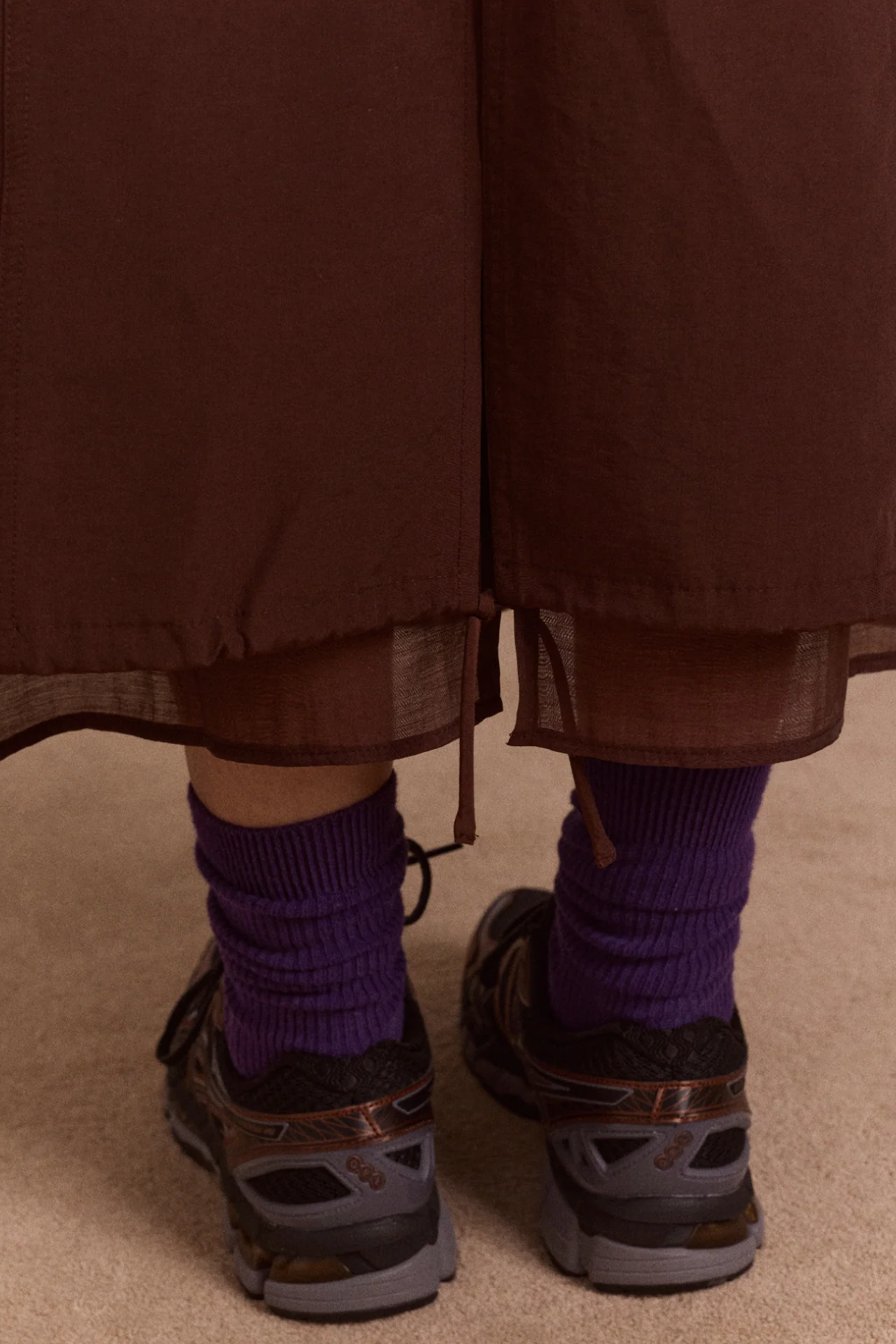 Amber Double Layer Midi Skirt - Choc - Image 5