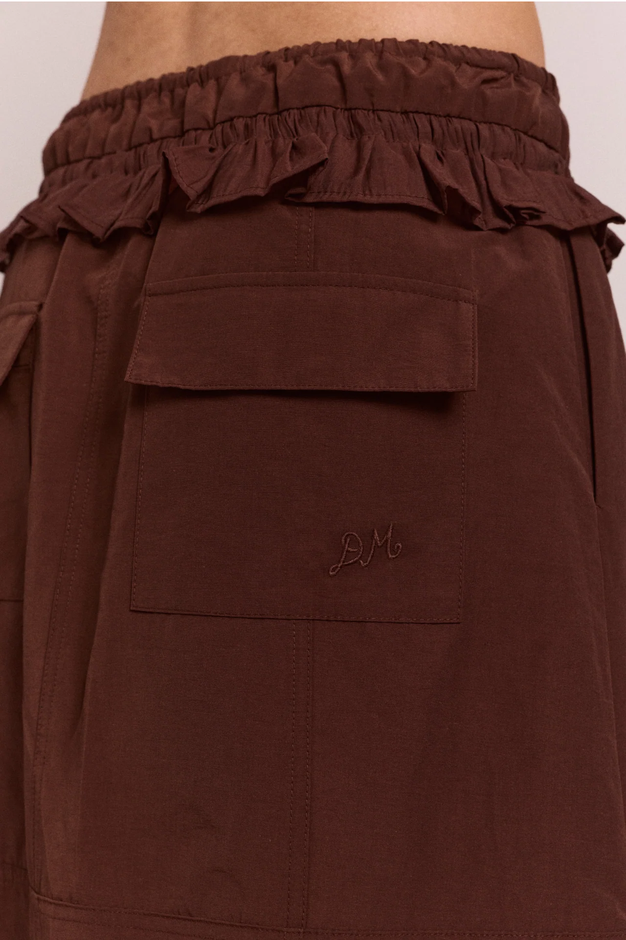 Amber Double Layer Midi Skirt - Choc - Image 6