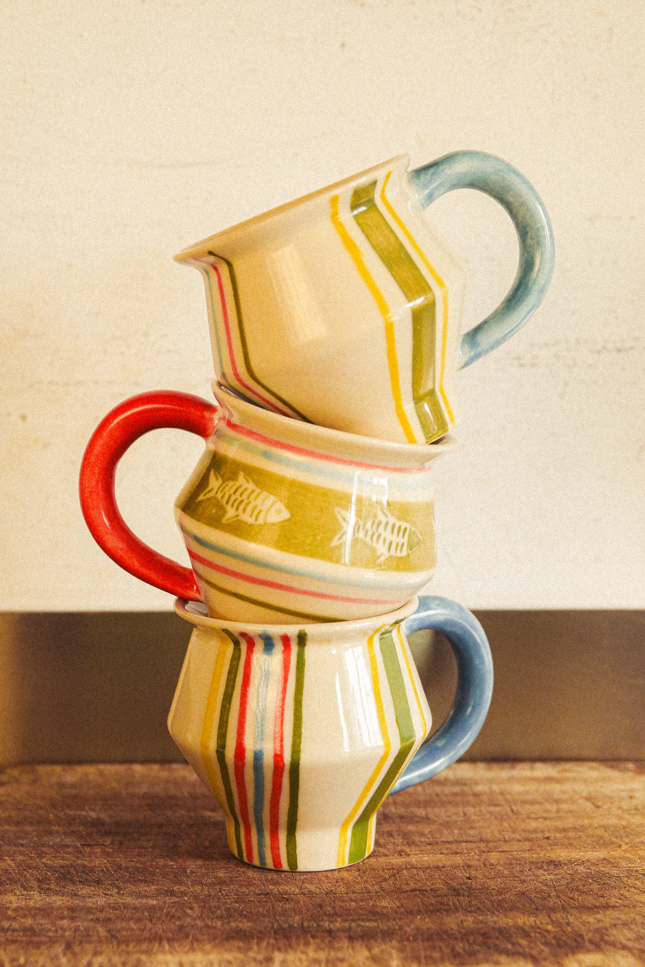 Hand Painted Angular Mug - Striped - Image 3