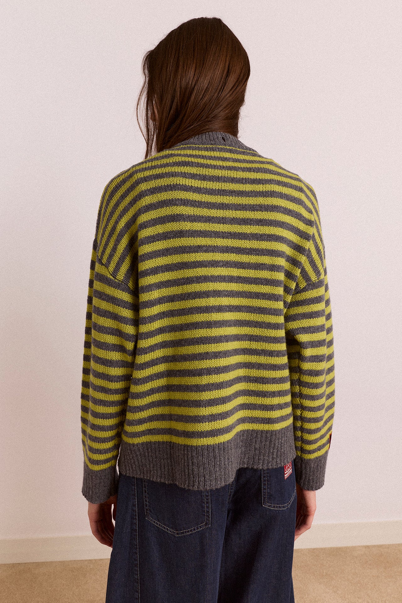 Anouk Cardigan With Removable Hood - Olive/Grey - Image 7