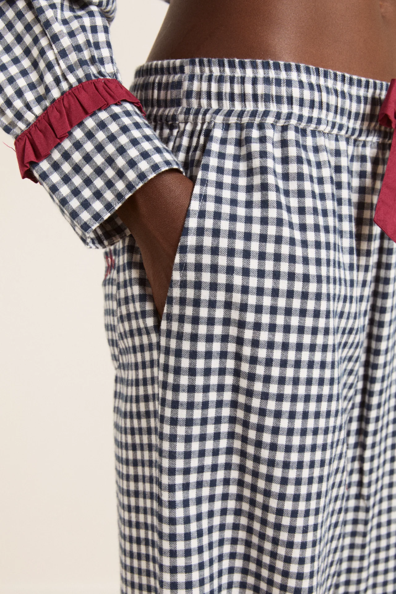 Antonia Pj Set - Navy Gingham - Image 11