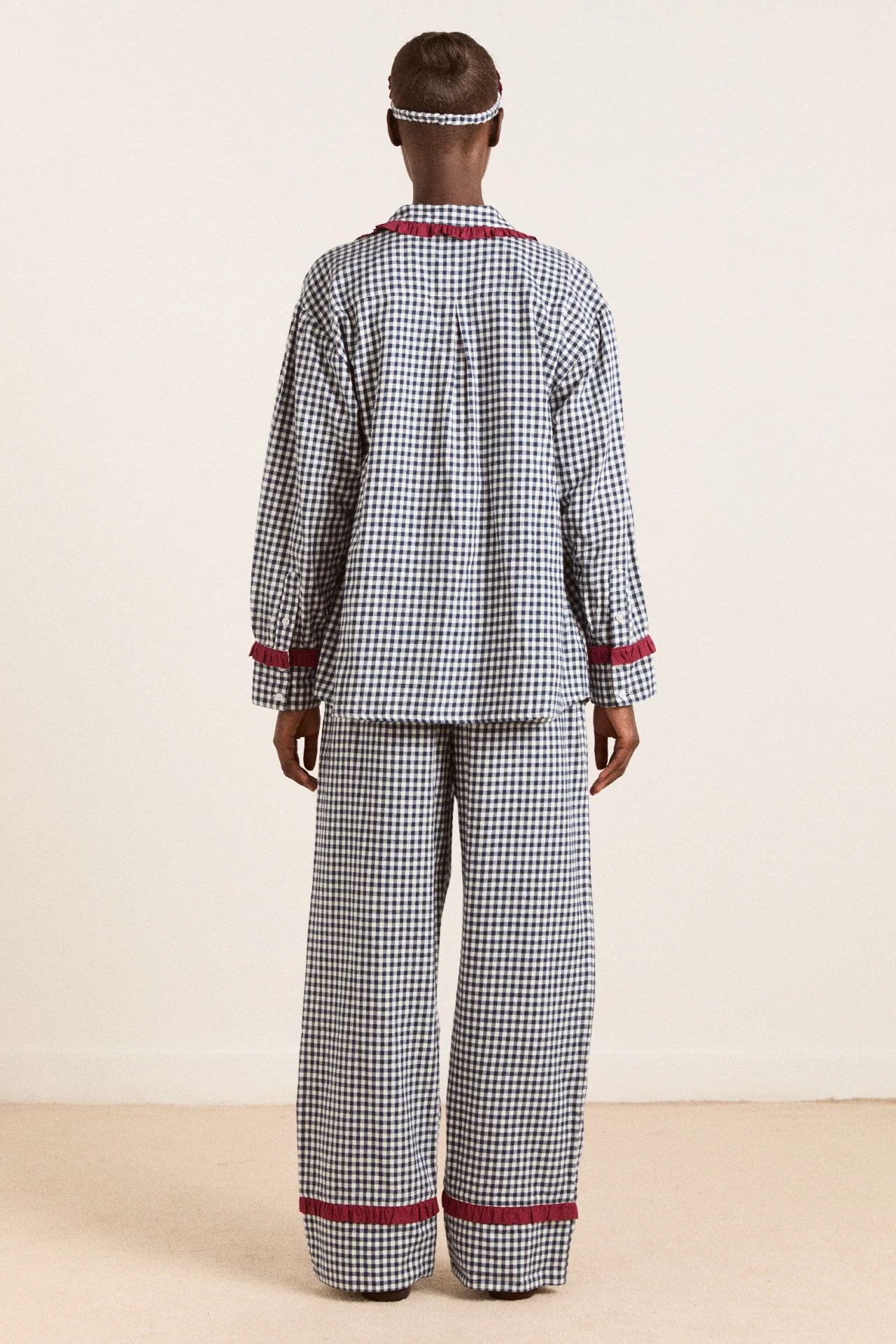 Antonia Pj Set - Navy Gingham - Image 4