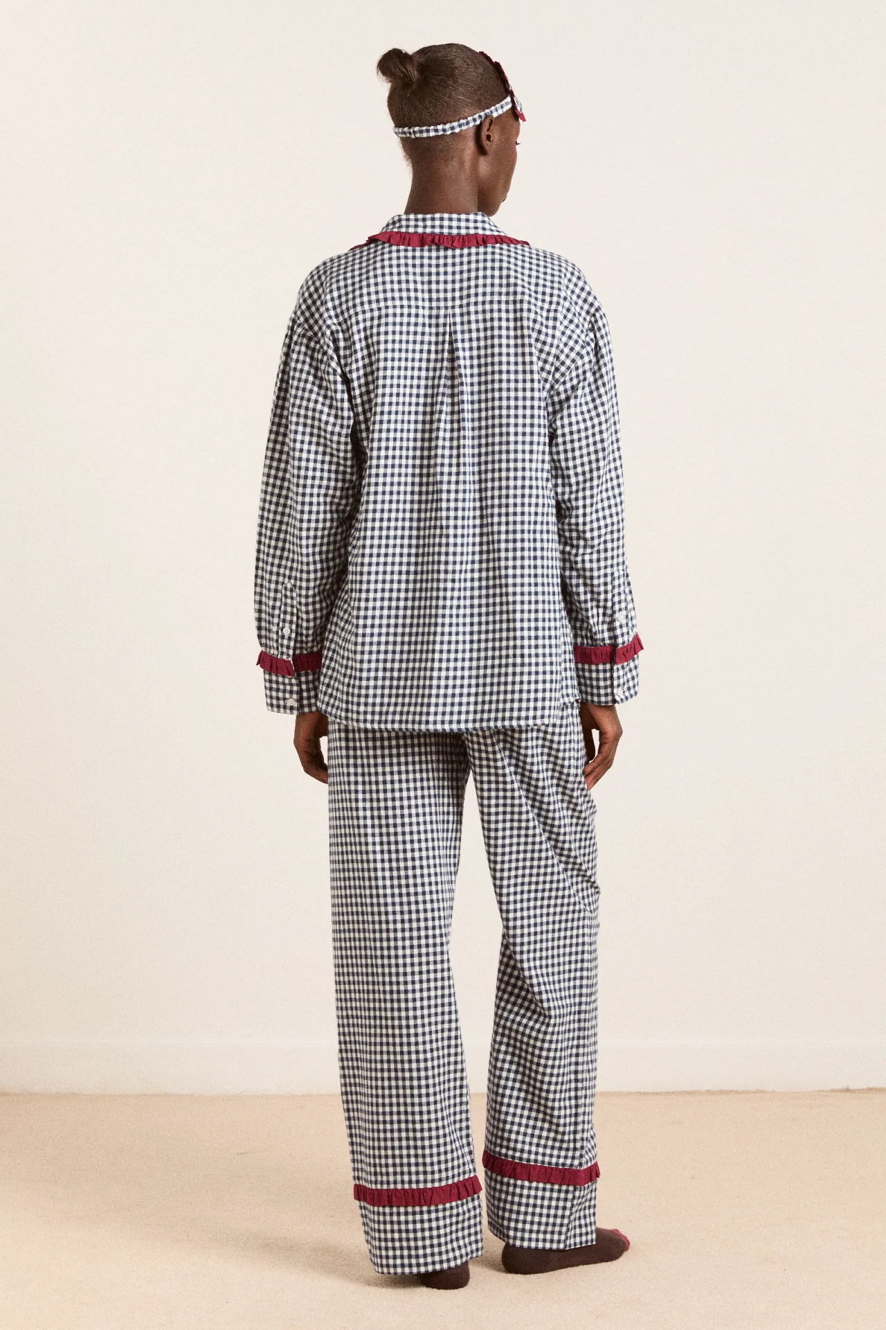 Antonia Pj Set - Navy Gingham - Image 5