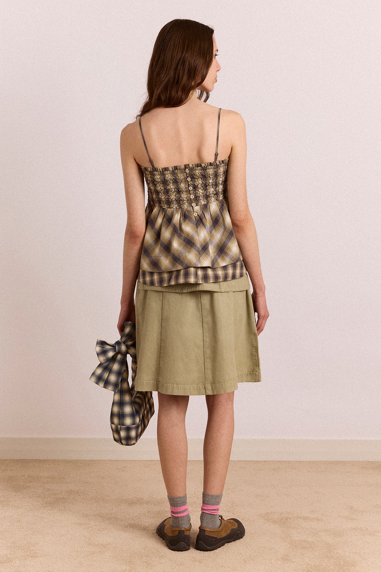 Arabella Skirt With Removable Belt- Sage Grey - Image 4