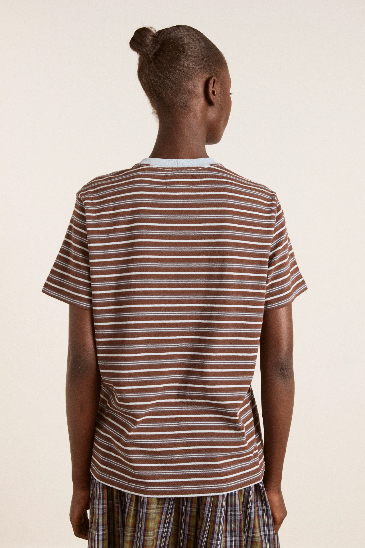 Ariel Relaxed Ss Tee - Brown/Blue Stripe - Image 5