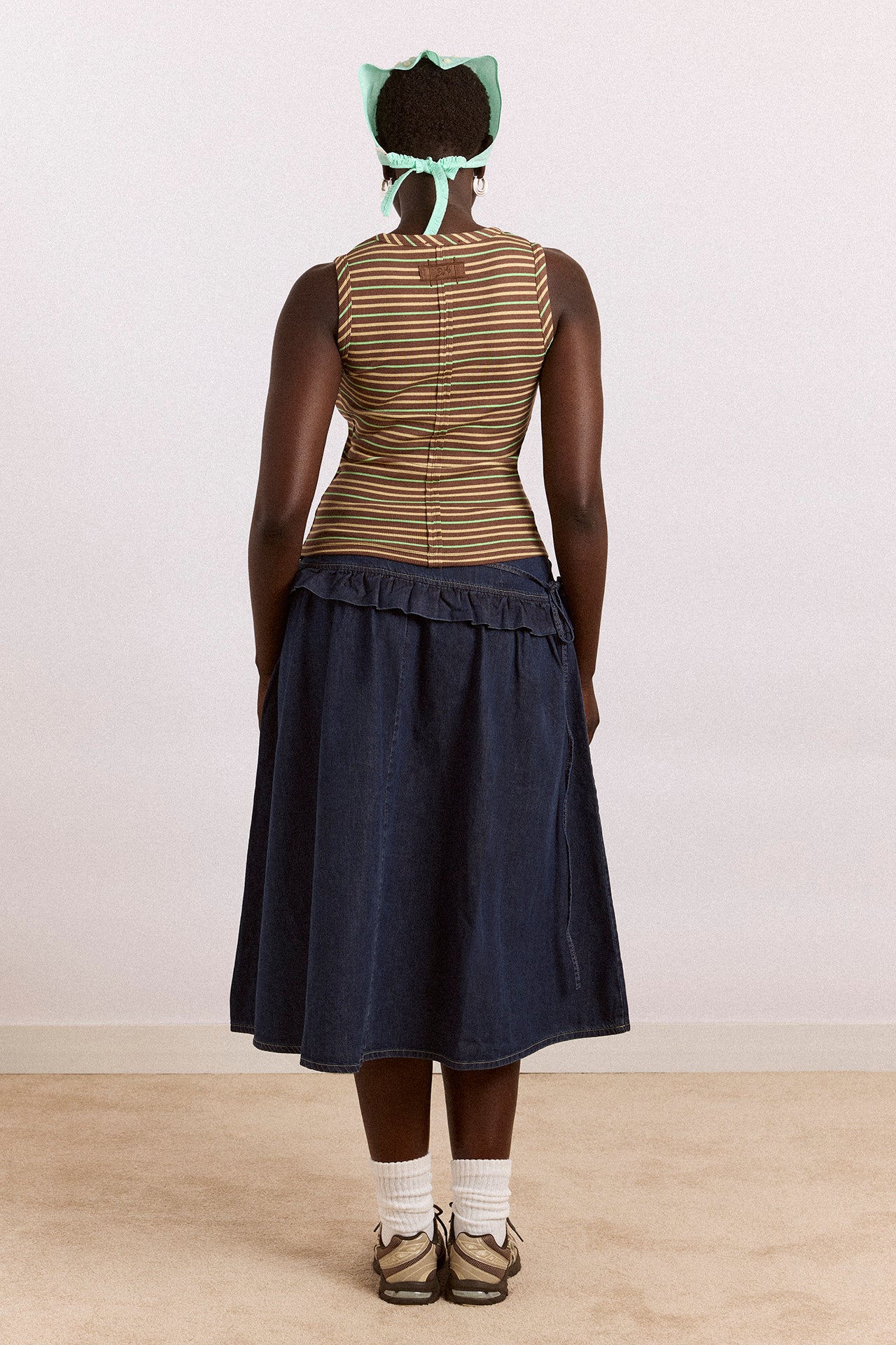 Arlea V-Neck Tank - Brown Stripe - Image 10