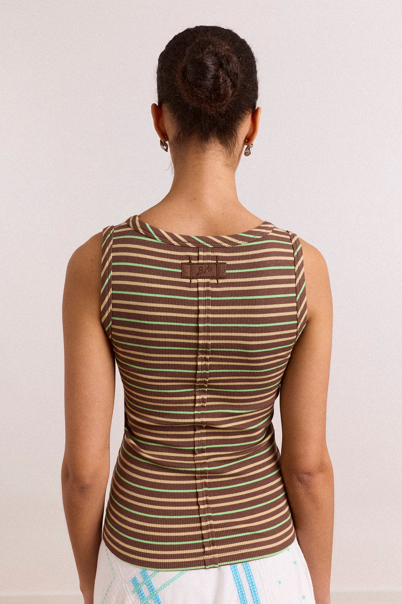 Arlea V-Neck Tank - Brown Stripe - Image 11