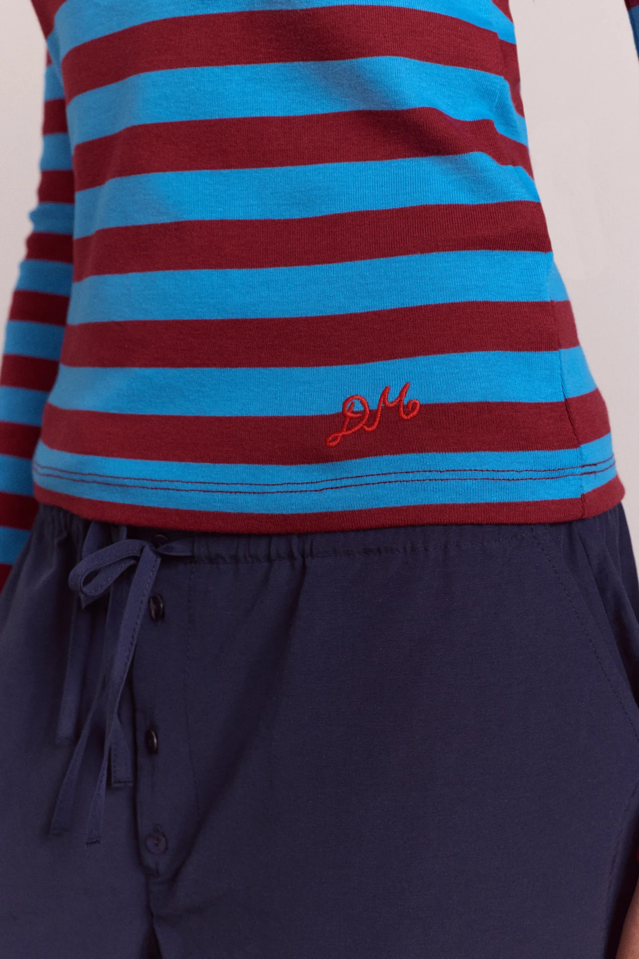 Avielle Double Layer Top - Blue Stripe - Image 13