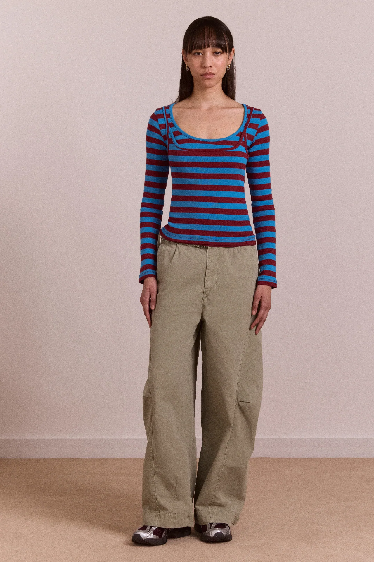Avielle Double Layer Top - Blue Stripe - Image 4