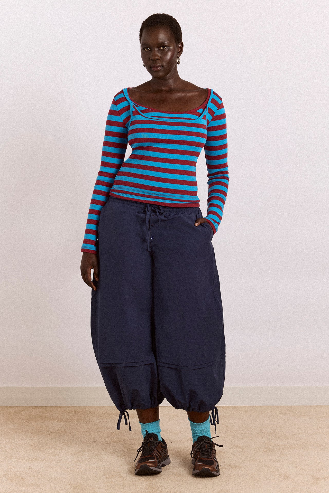 Avielle Double Layer Top - Blue Stripe - Image 5