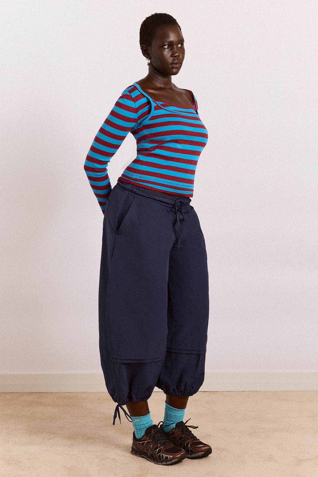 Avielle Double Layer Top - Blue Stripe - Image 6