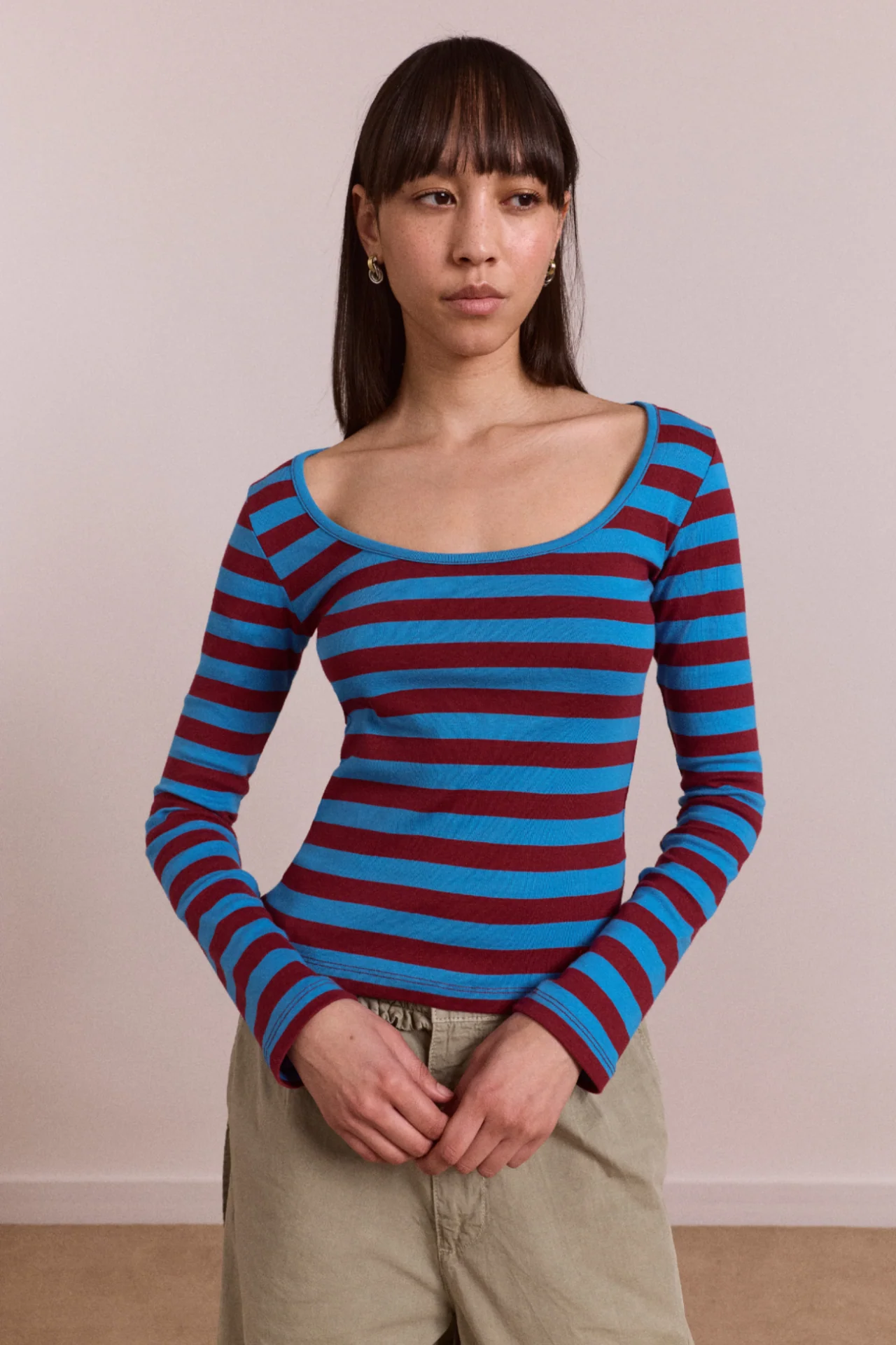 Avielle Double Layer Top - Blue Stripe - Image 7