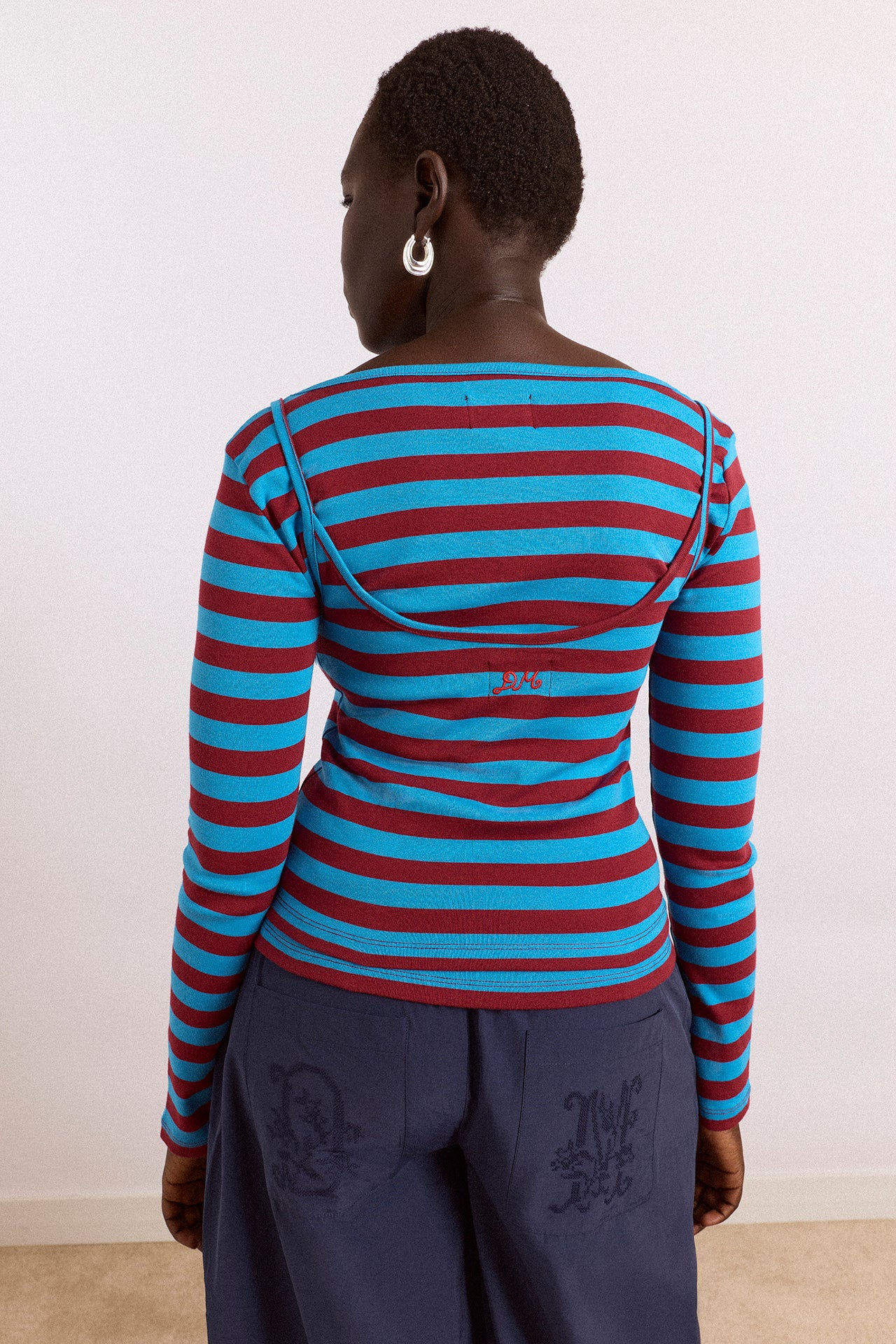 Avielle Double Layer Top - Blue Stripe - Image 8