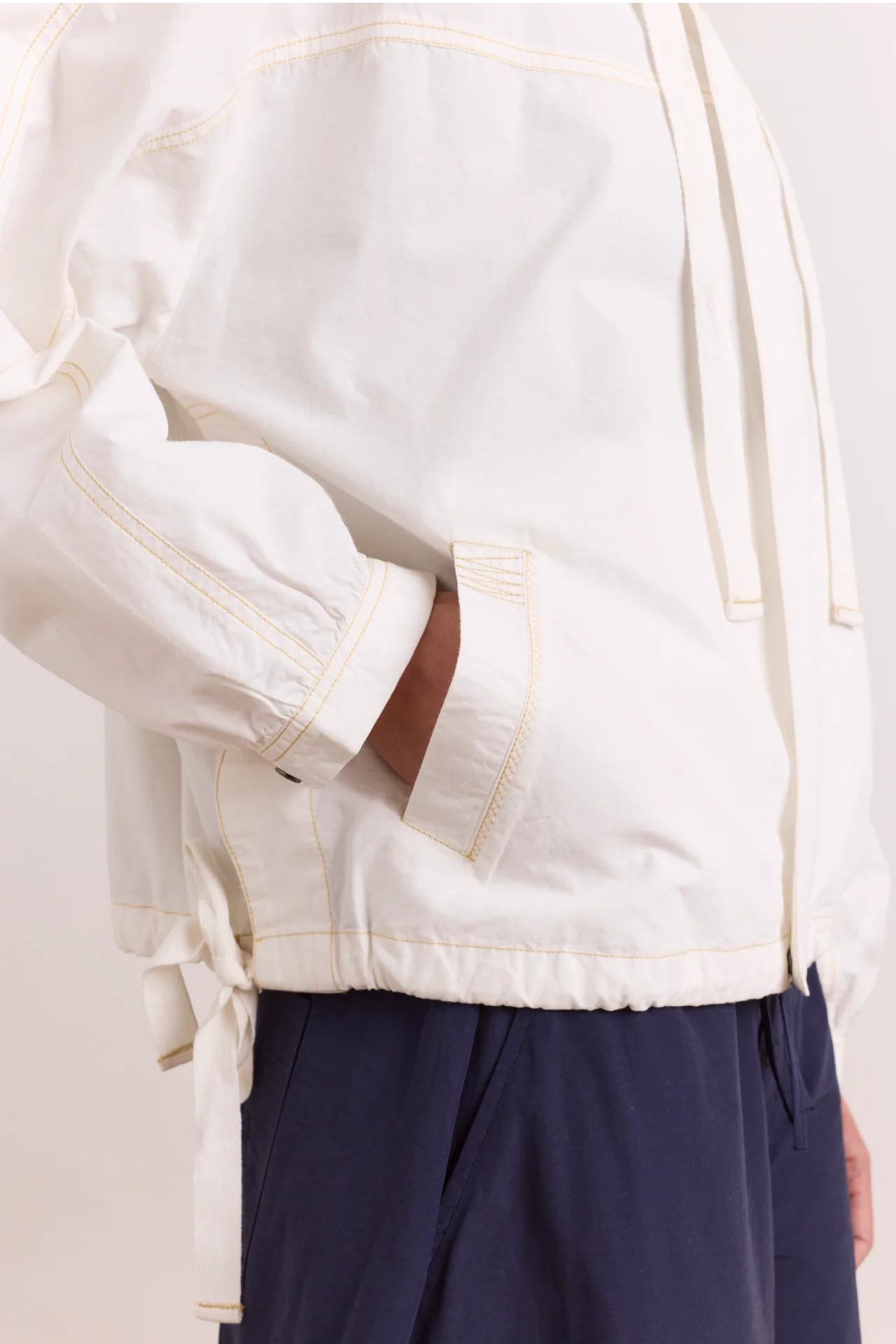 Blake Hooded Jacket - Ecru - Image 7