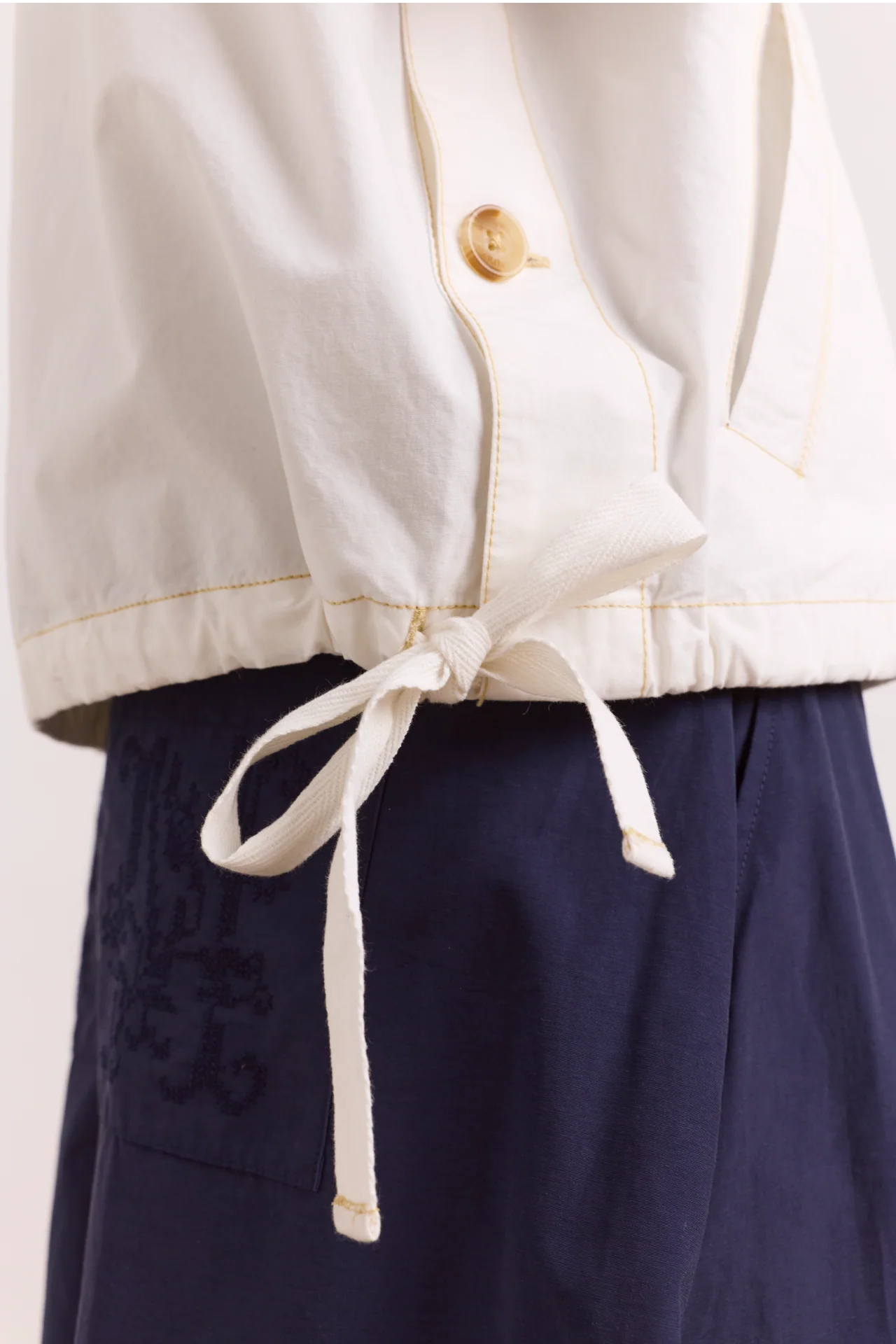 Blake Hooded Jacket - Ecru - Image 8