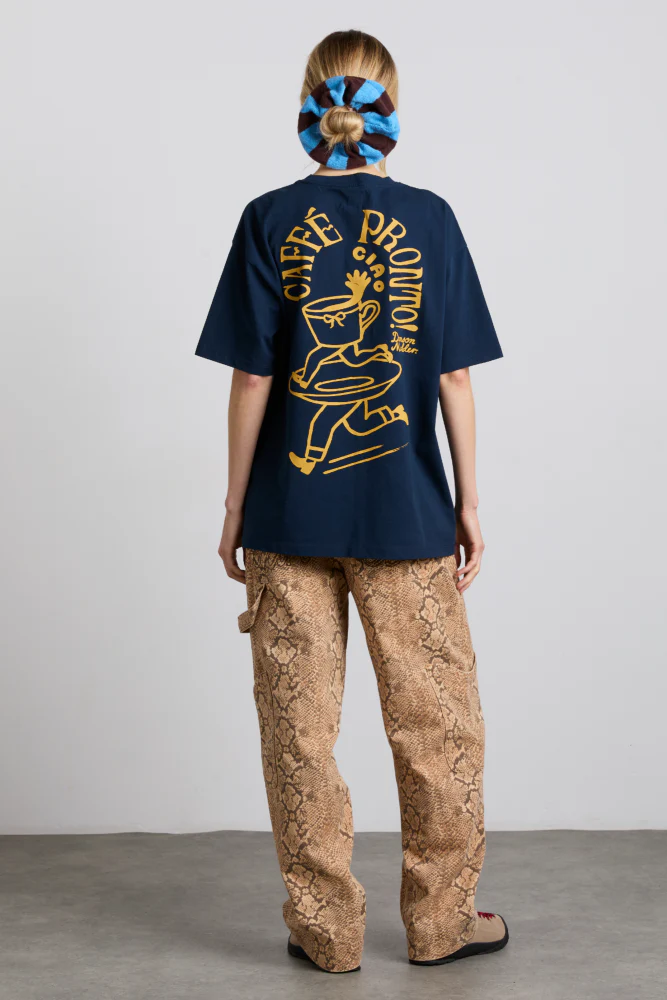 cafe pronto boyfriend tee - navy - Image 4