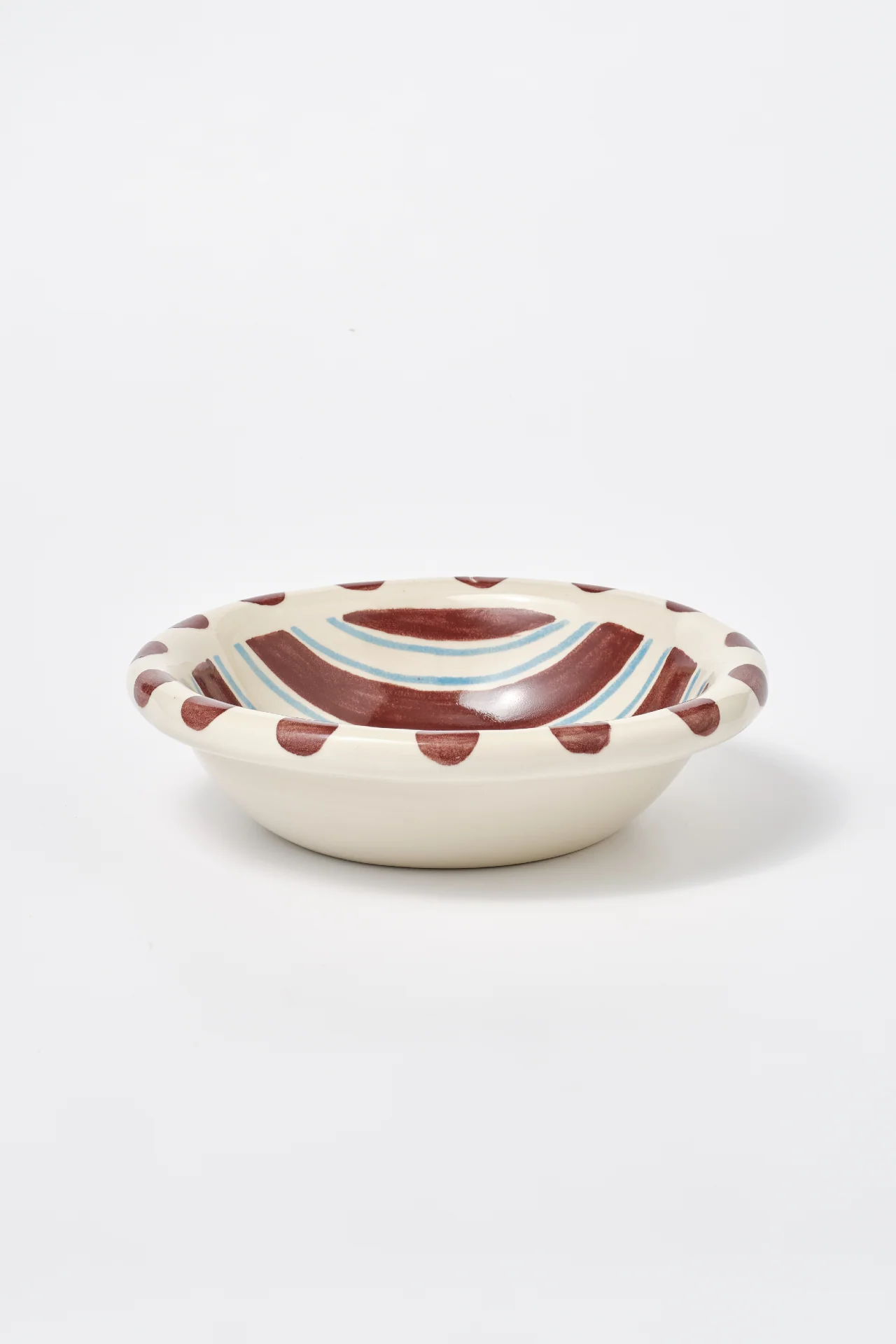 Hand Painted Stripe Spot Mix Serving Bowl - Image 3