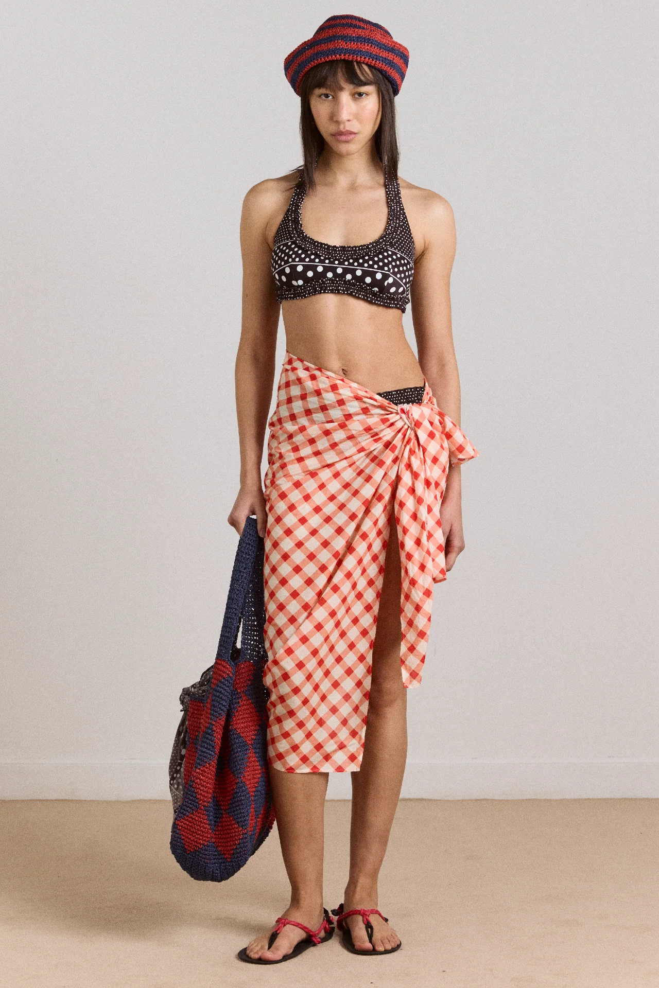 Cove Bikini Bottom - Spot Stripe Print - Image 7