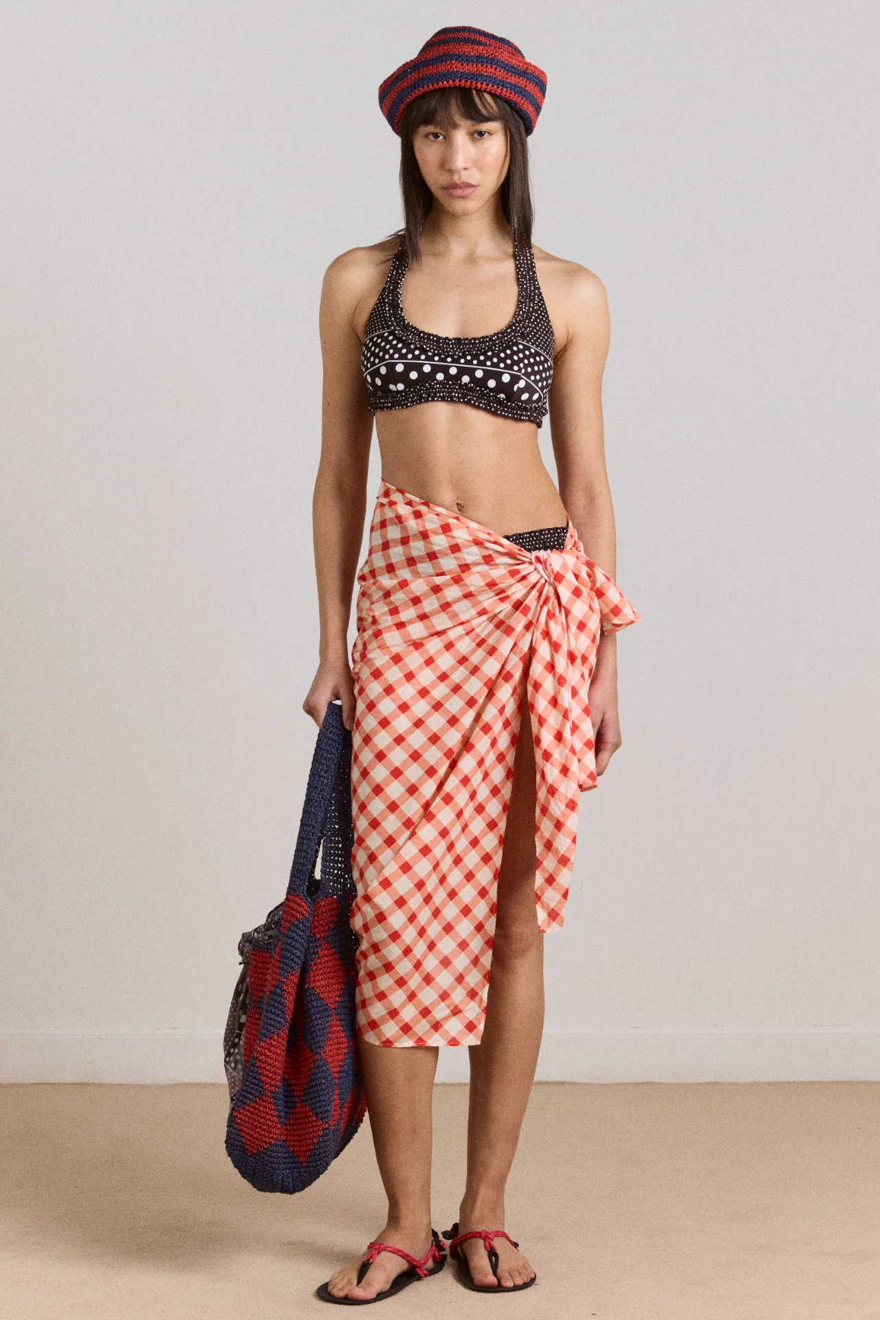 Cove Bikini Top - Spot Stripe Print - Image 5