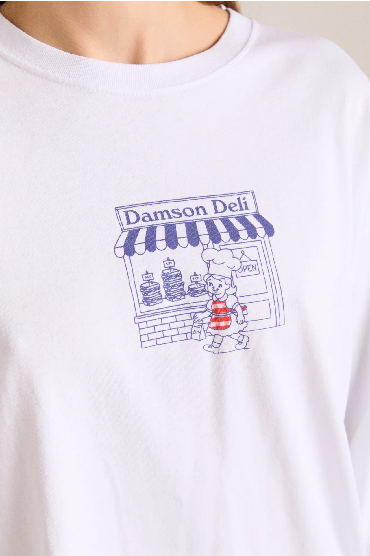 Damson Deli Ls Tee - White - Image 7