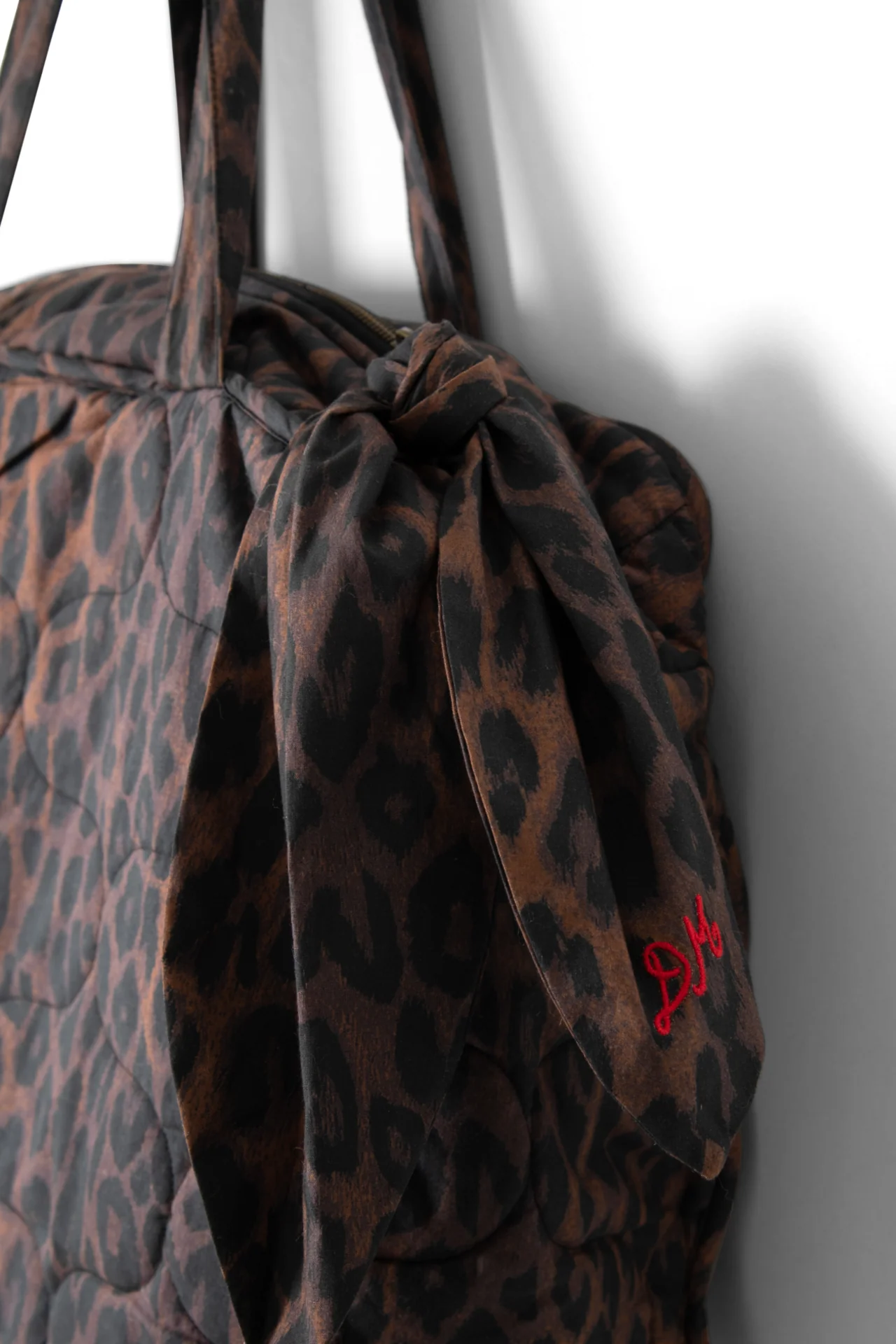 Dark Leopard Quilted Tote Bag - Image 7