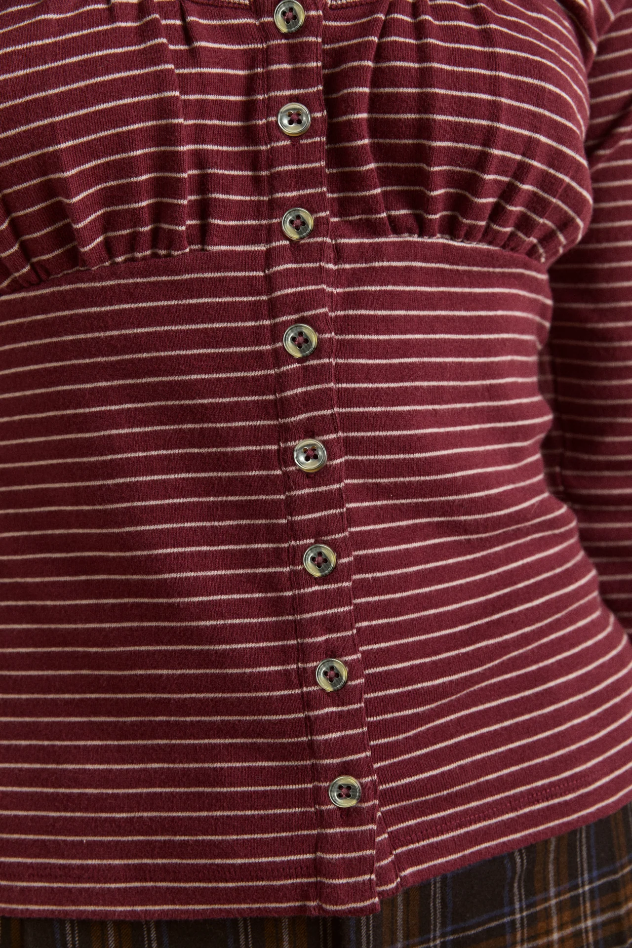 Darma Ls Top - Burg Stripe - Image 11