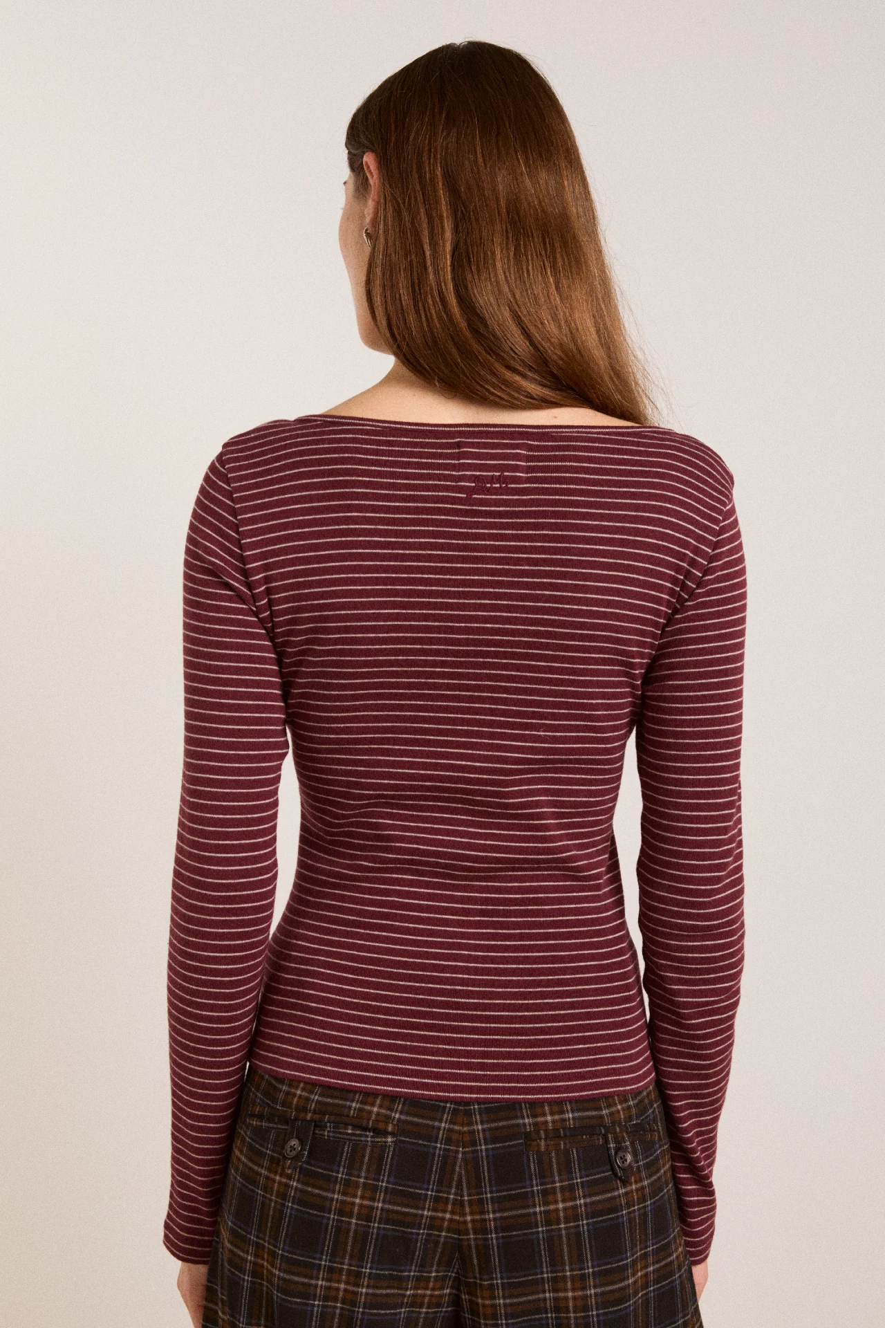 Darma Ls Top - Burg Stripe - Image 13