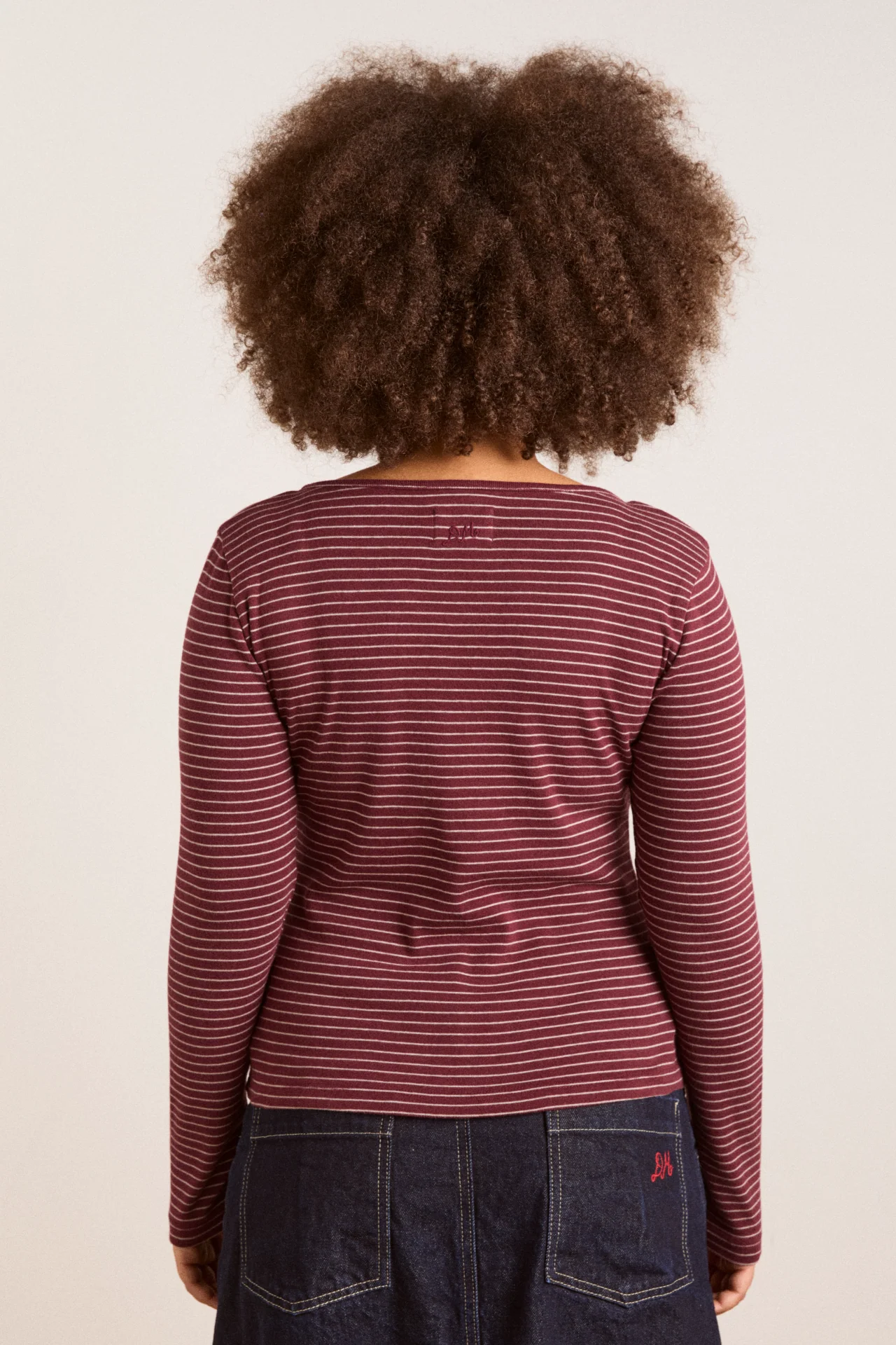 Darma Ls Top - Burg Stripe - Image 14