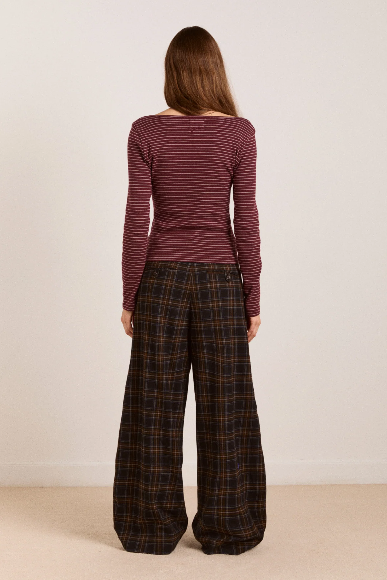 Darma Ls Top - Burg Stripe - Image 8