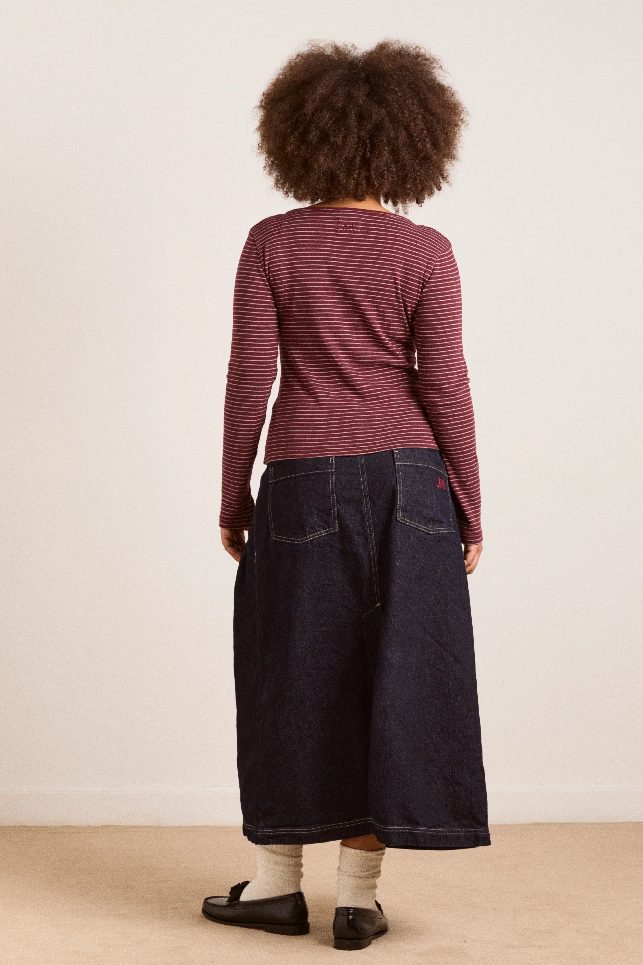 Darma Ls Top - Burg Stripe - Image 9