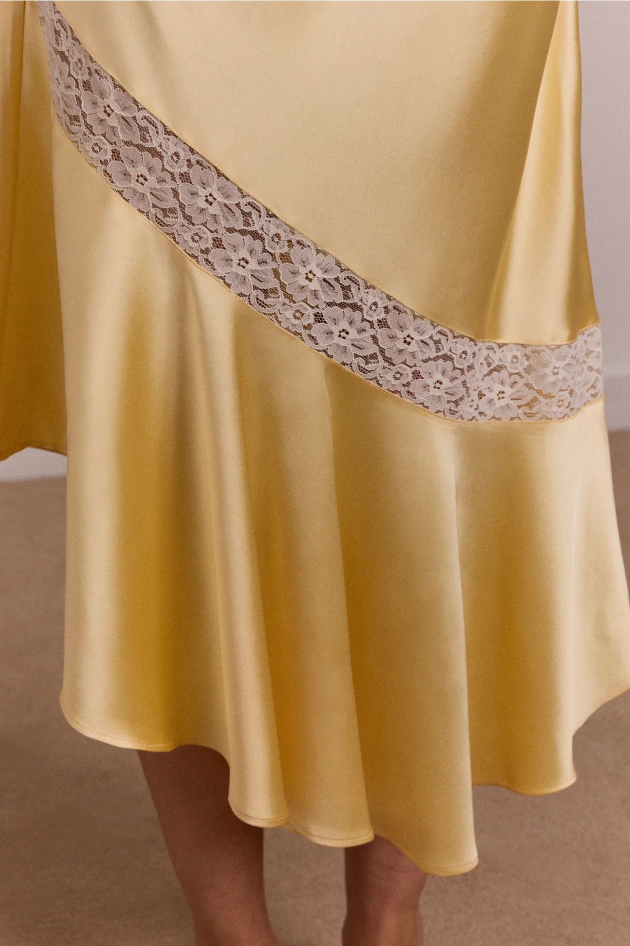 Delphia Satin Midi Skirt - Butter - Image 10