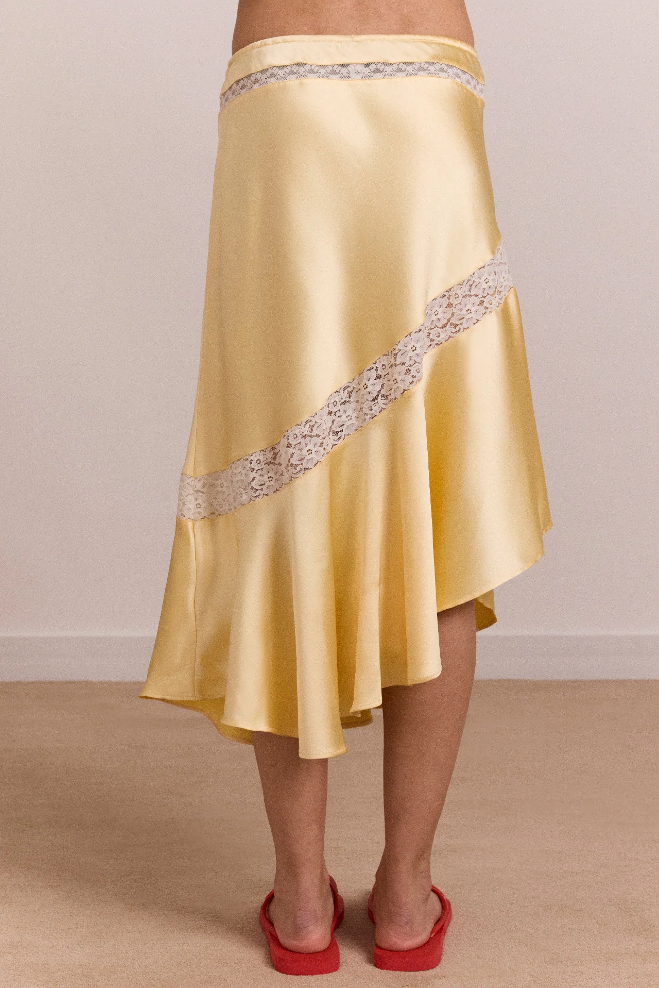 Delphia Satin Midi Skirt - Butter - Image 9