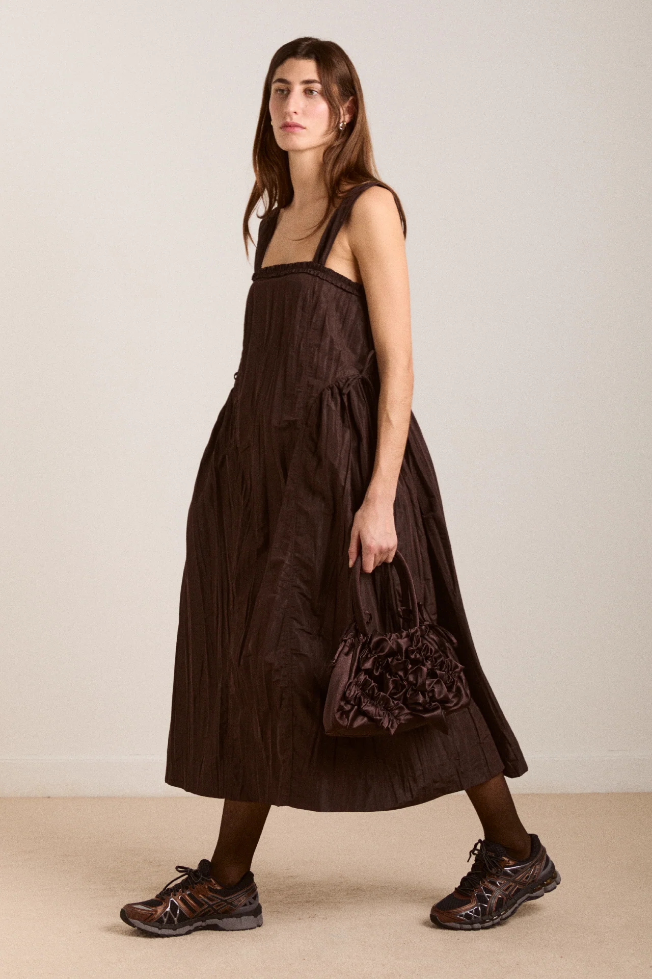 Elina Midi Dress - Choc Taffeta - Image 3