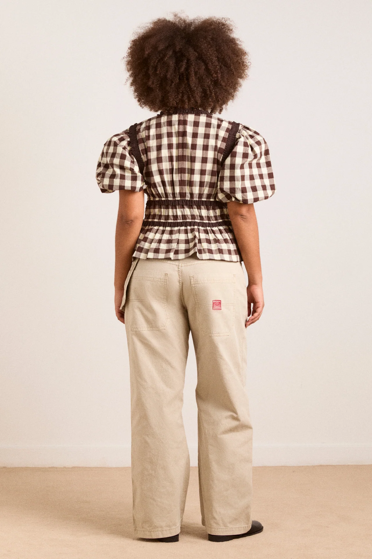 Everly Ruffle Blouse - Butter Gingham - Image 8
