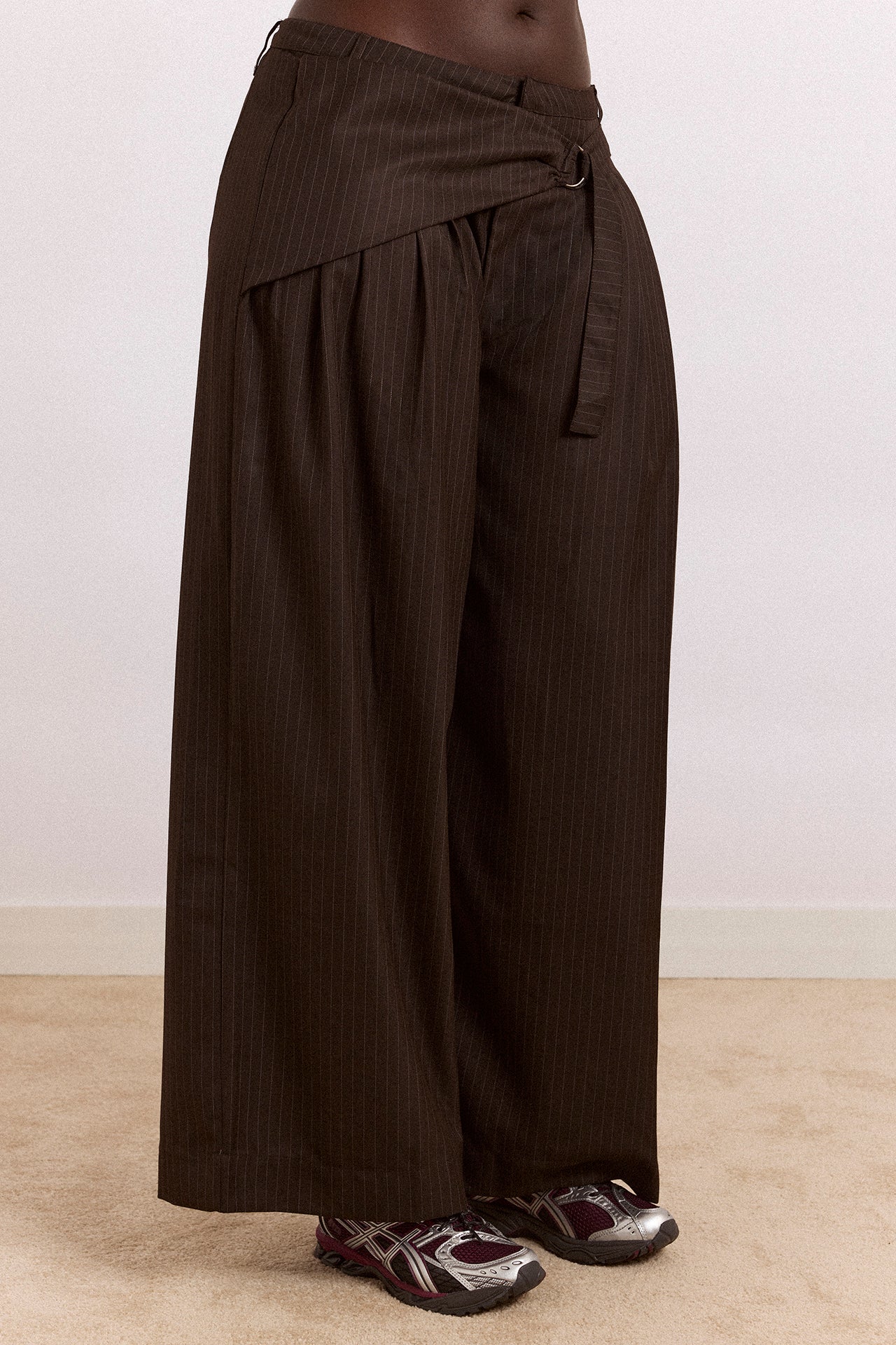 Fabia Trouser - Choc Pinstripe - Image 3