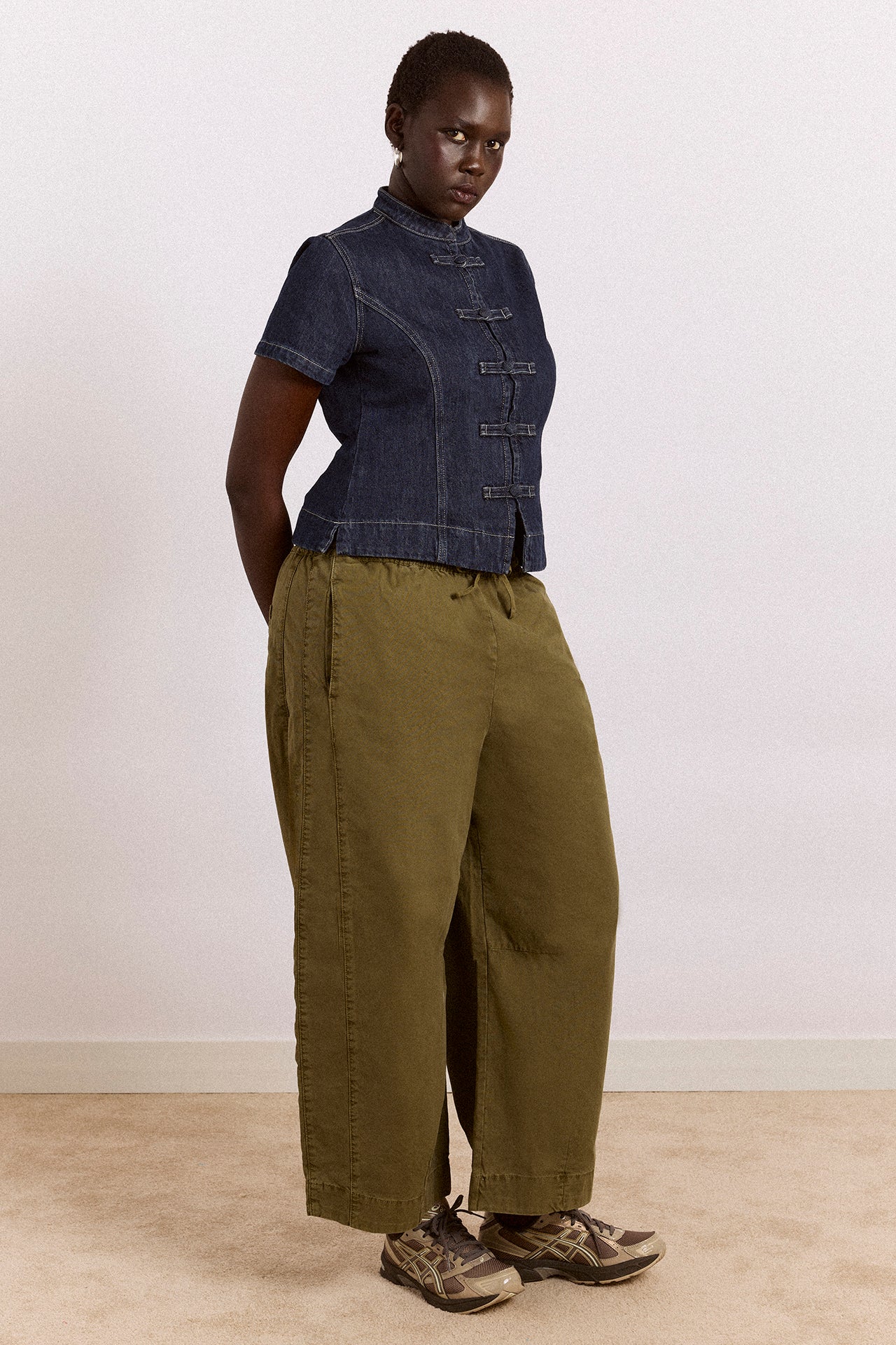 Felix Twill Trousers - Olive - Image 5
