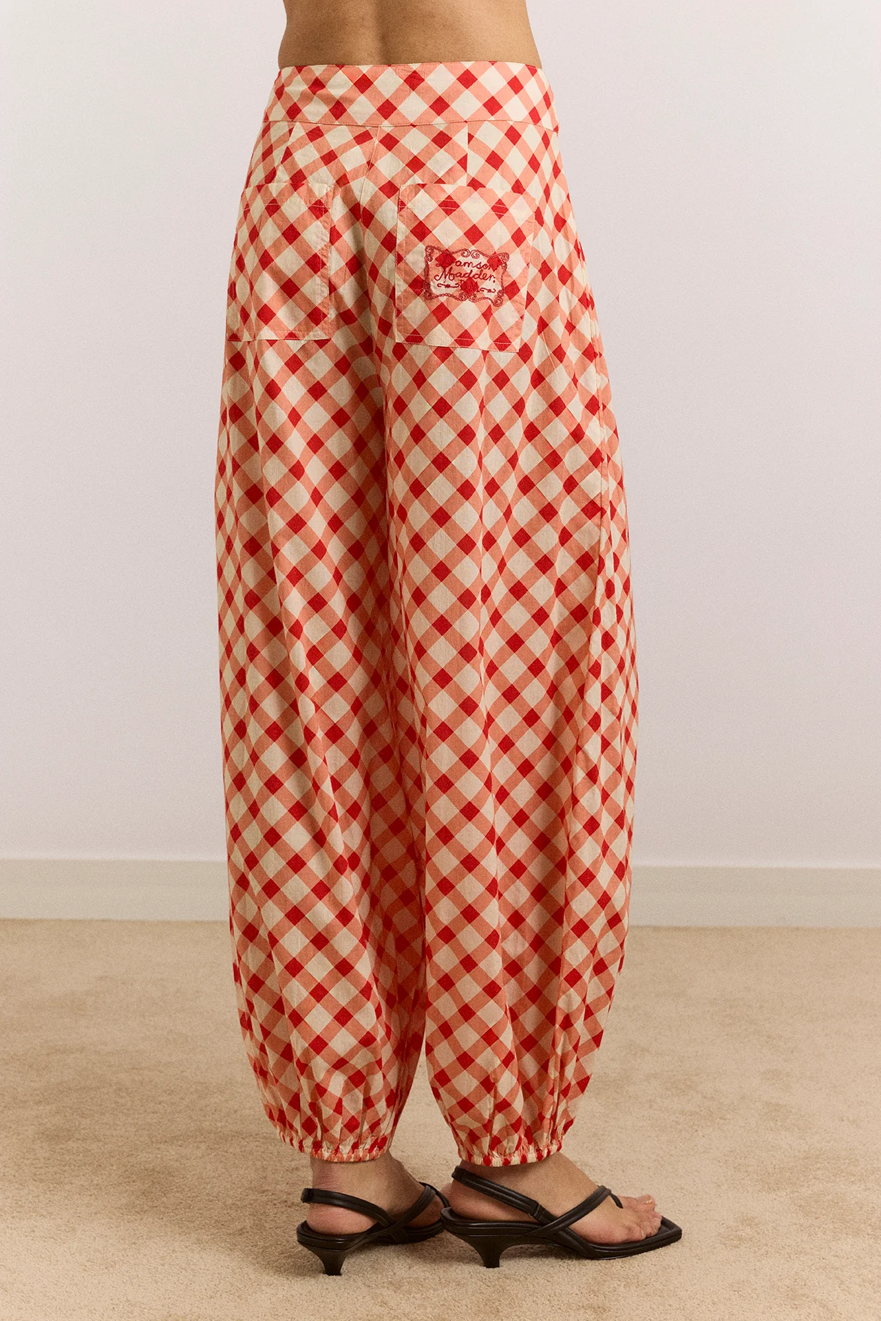 Fernanda Sheer Trousers - Red Gingham - Image 7