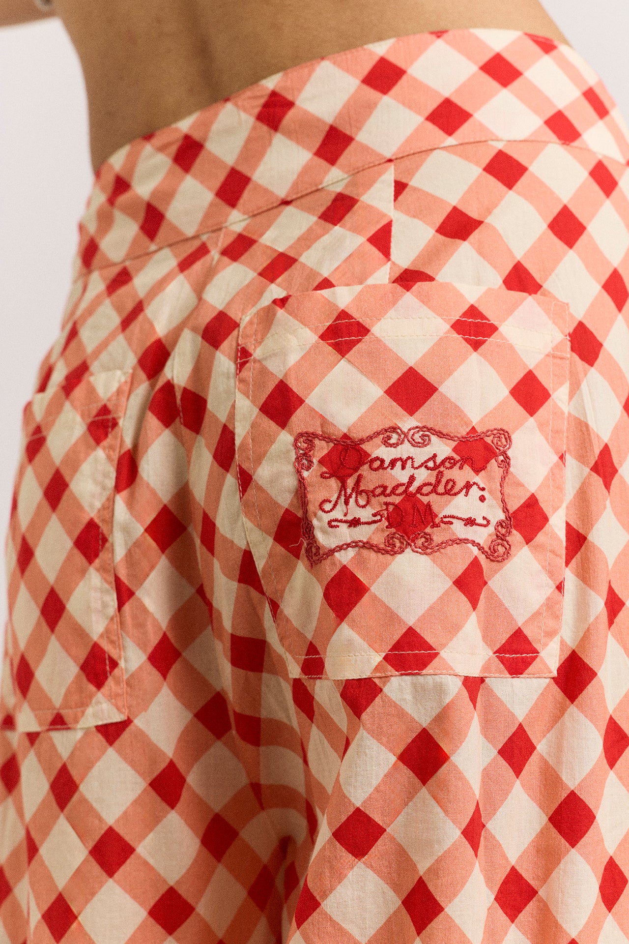 Fernanda Sheer Trousers - Red Gingham - Image 8