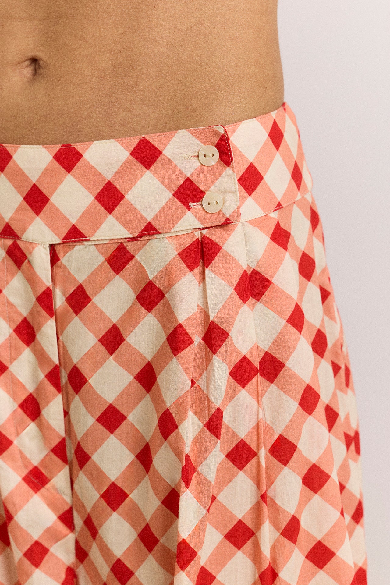 Fernanda Sheer Trousers - Red Gingham - Image 9