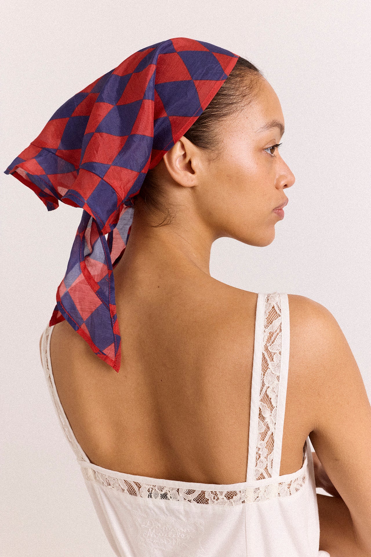 Frill Edge Headscarf - Harlequin - Image 3