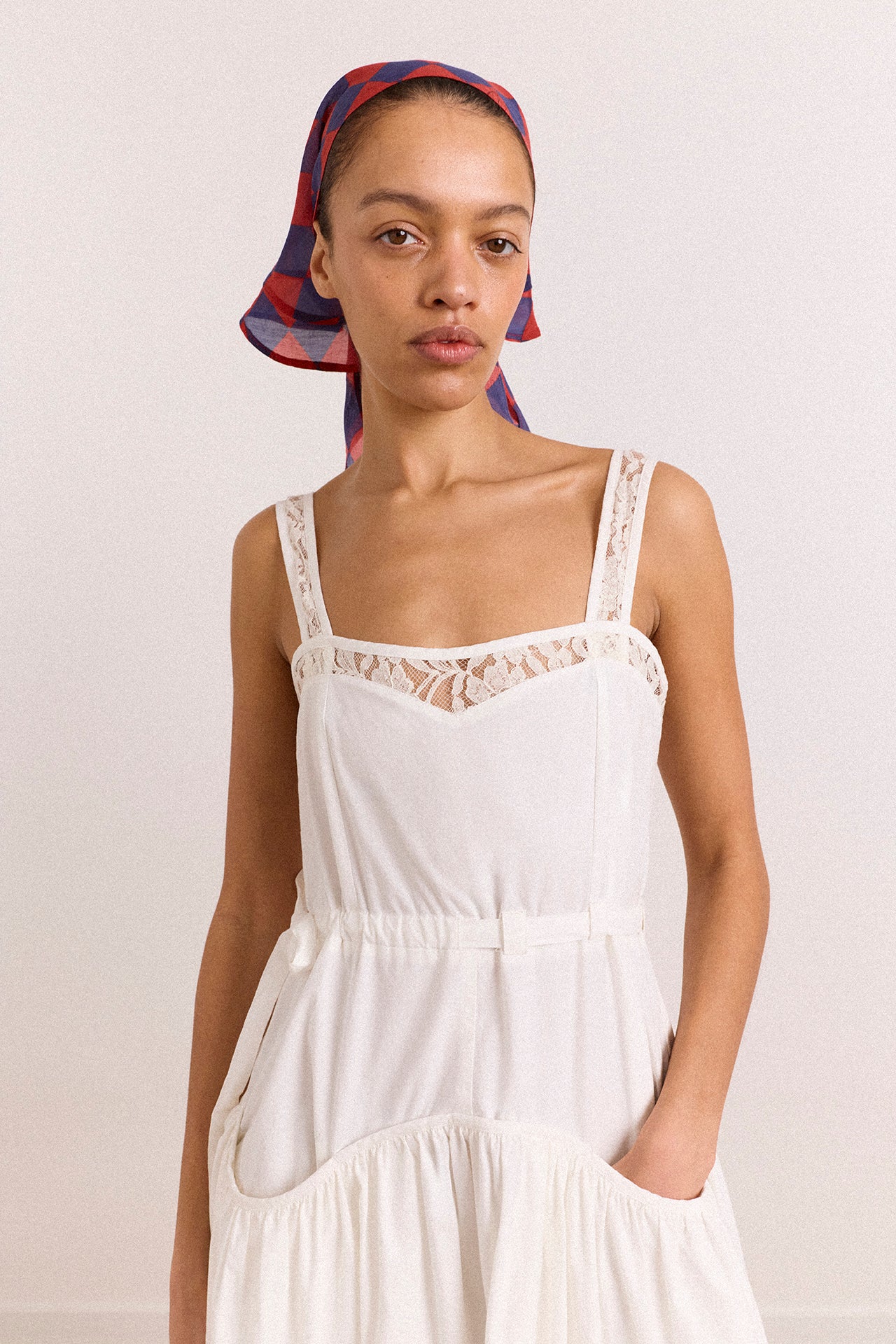 Frill Edge Headscarf - Harlequin - Image 5