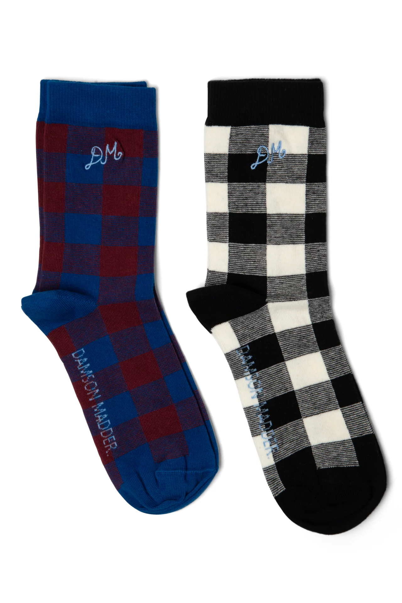 Gingham Calf Length 2 Pack Socks - Multi - Image 7
