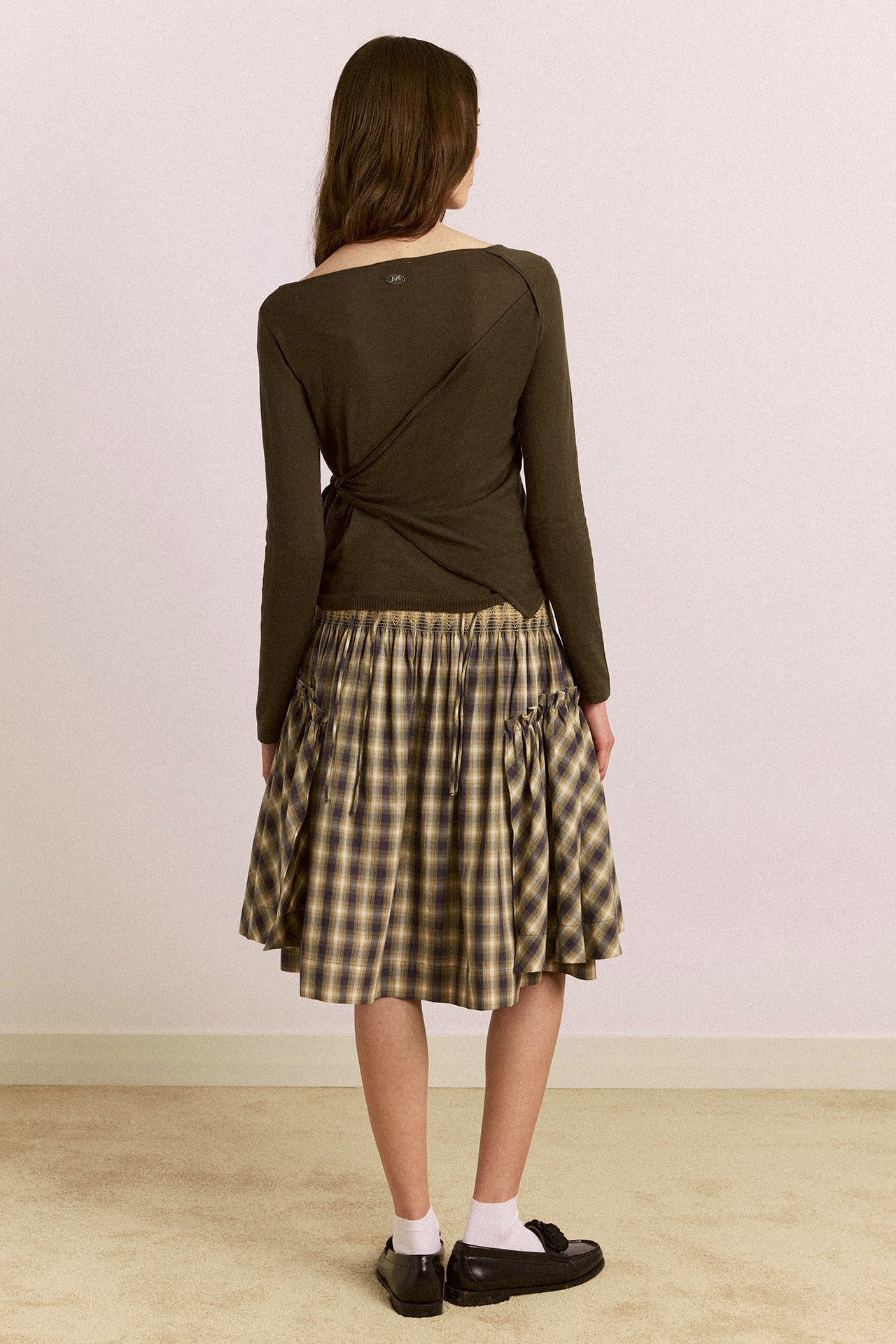 Hannie Wrap Tie Knitted Top - Olive - Image 7