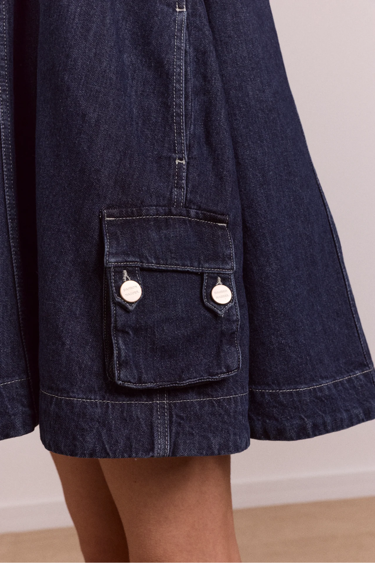 Immy Mini Dress - Dark Wash - Image 14