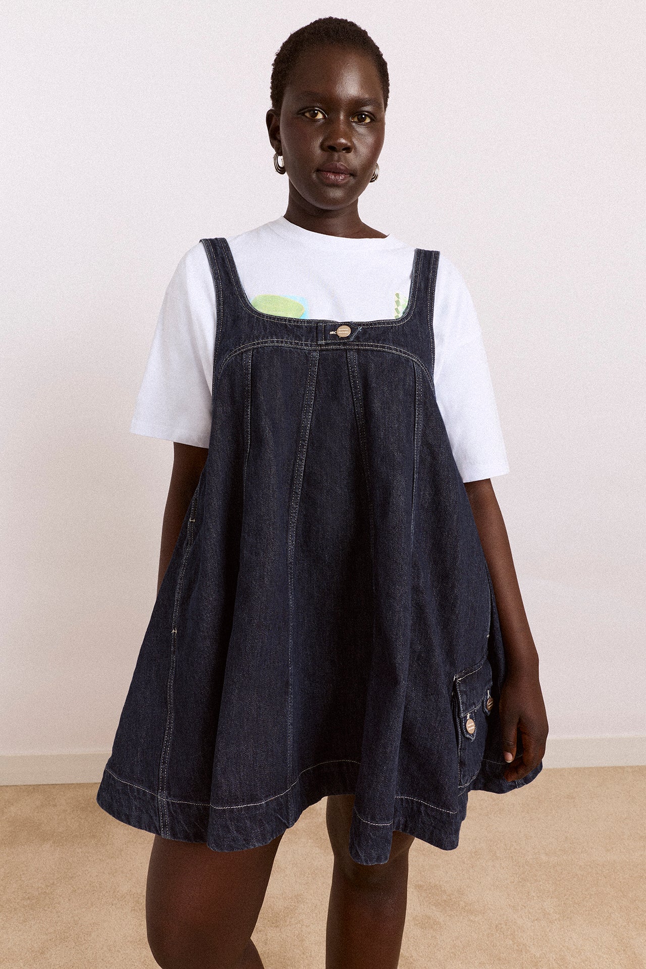 Immy Mini Dress - Dark Wash - Image 4