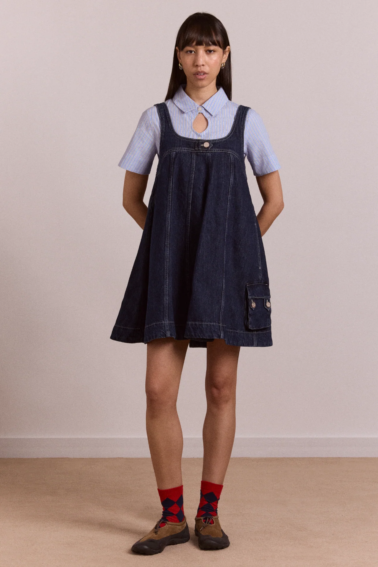 Immy Mini Dress - Dark Wash - Image 5